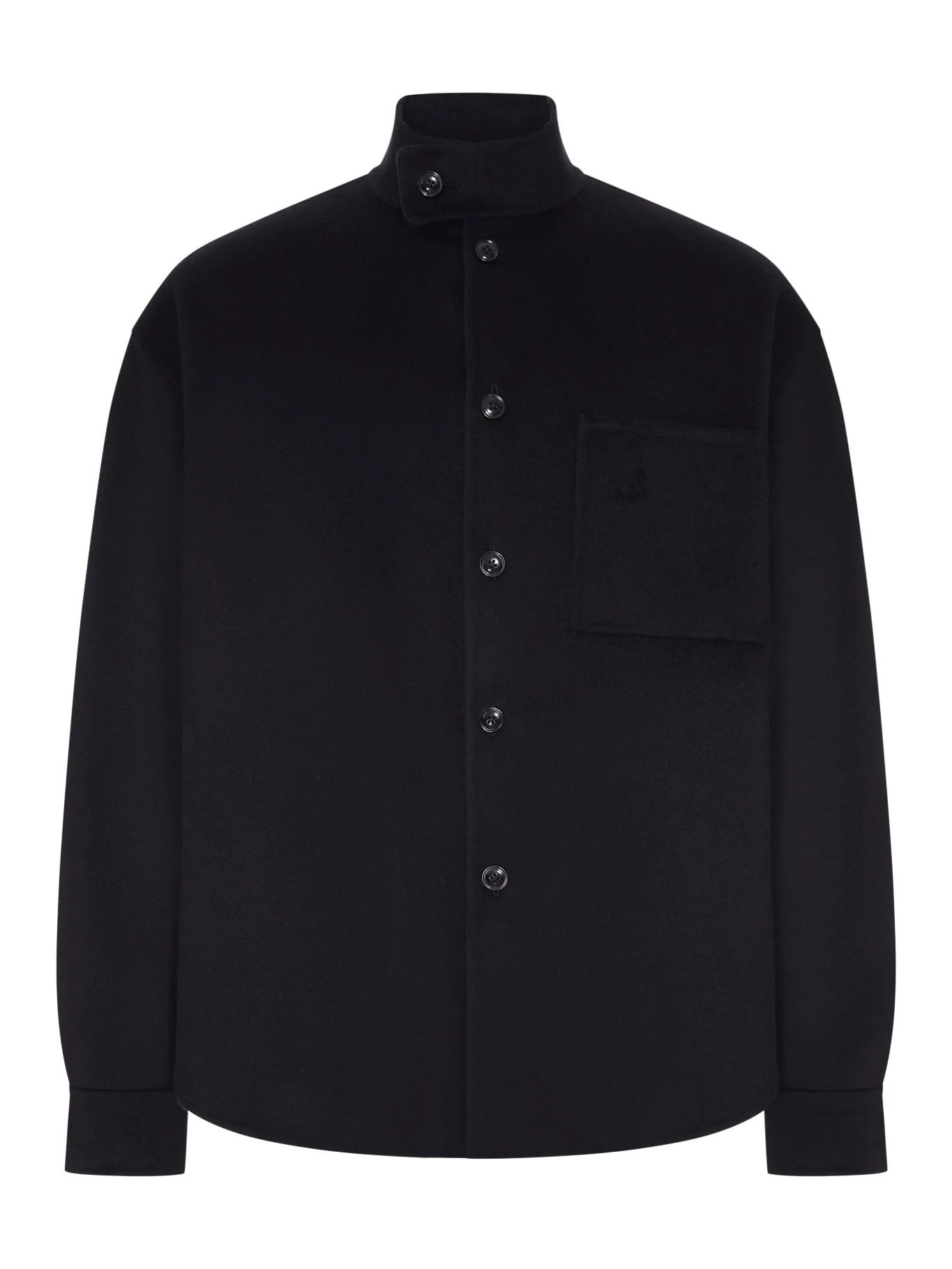 CLOTH SHIRT JACKET WITH HIGH COLLAR - 1