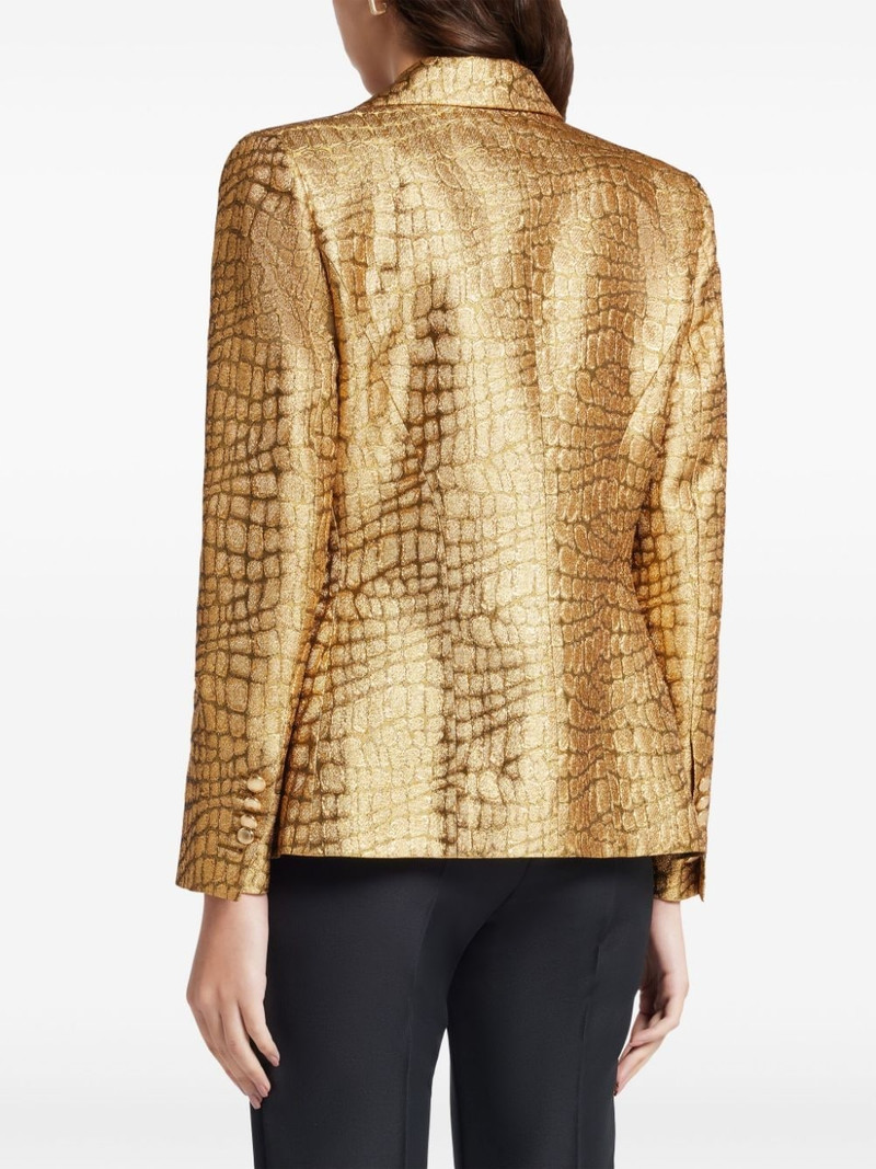snakeskin-effect woven blazer 4