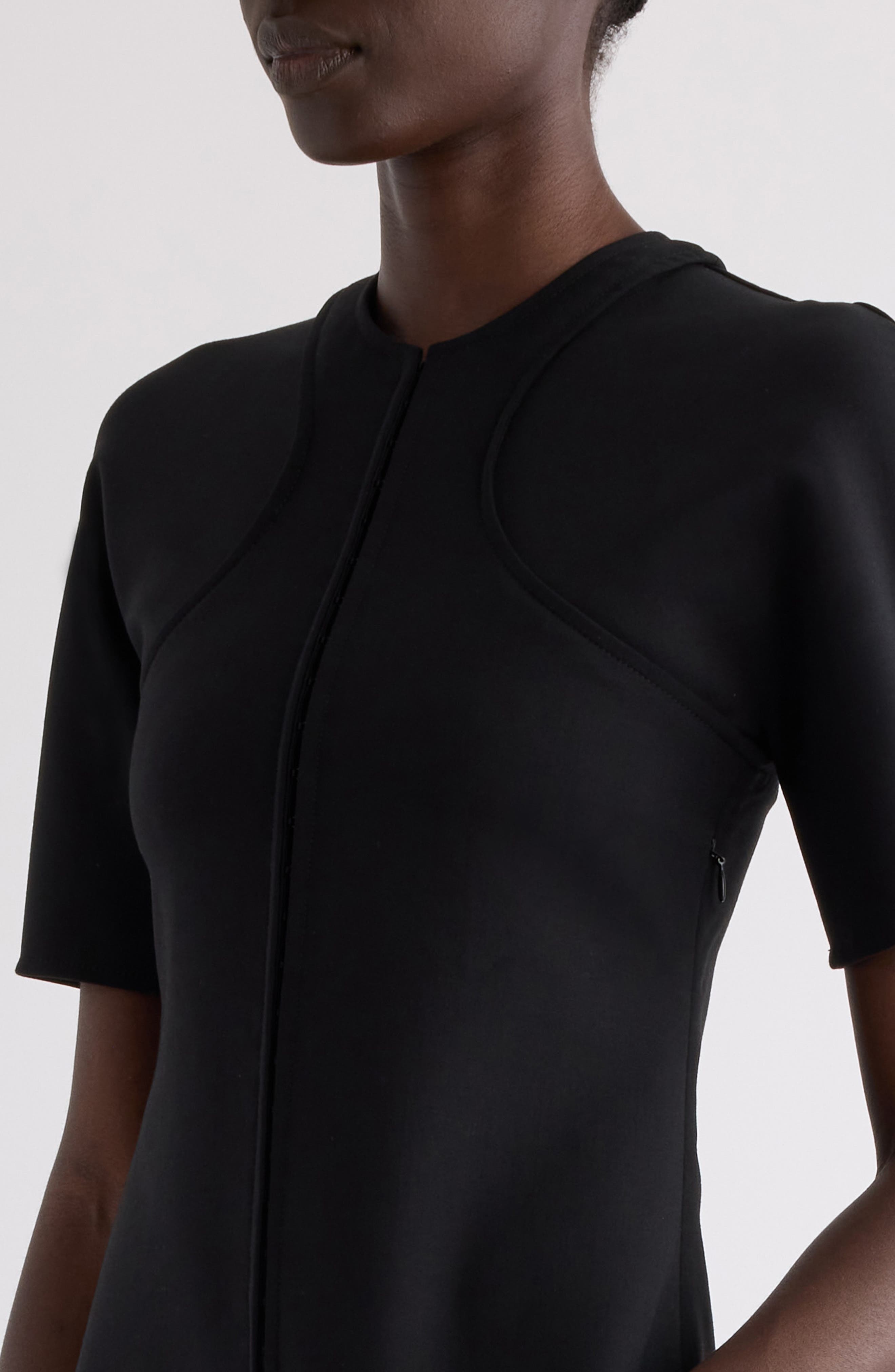 Courrèges Technical Jersey Scuba Knit Minidress in Black at Nordstrom - 4