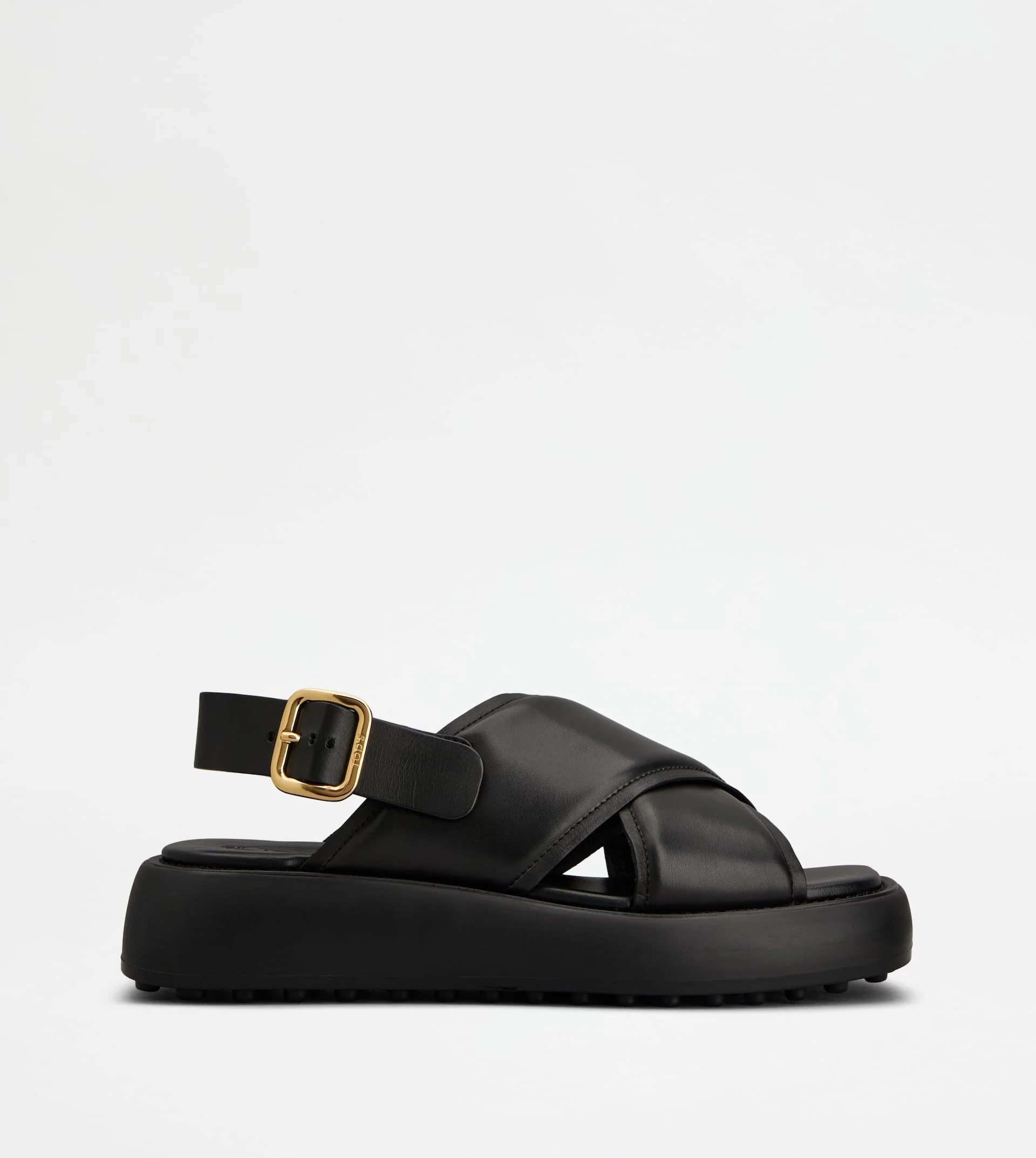 SANDALS IN LEATHER - BLACK - 1