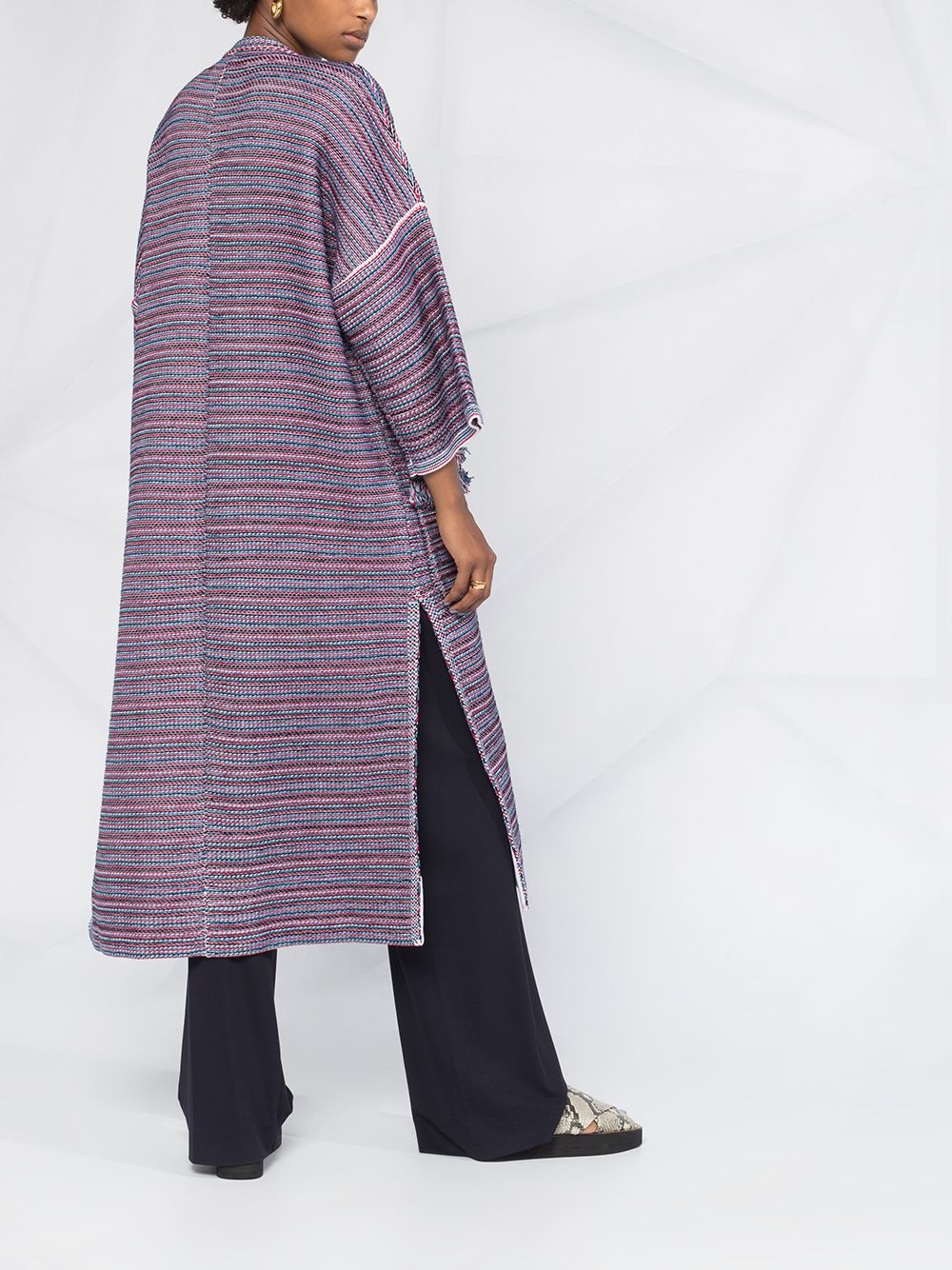 woven long cardigan - 6