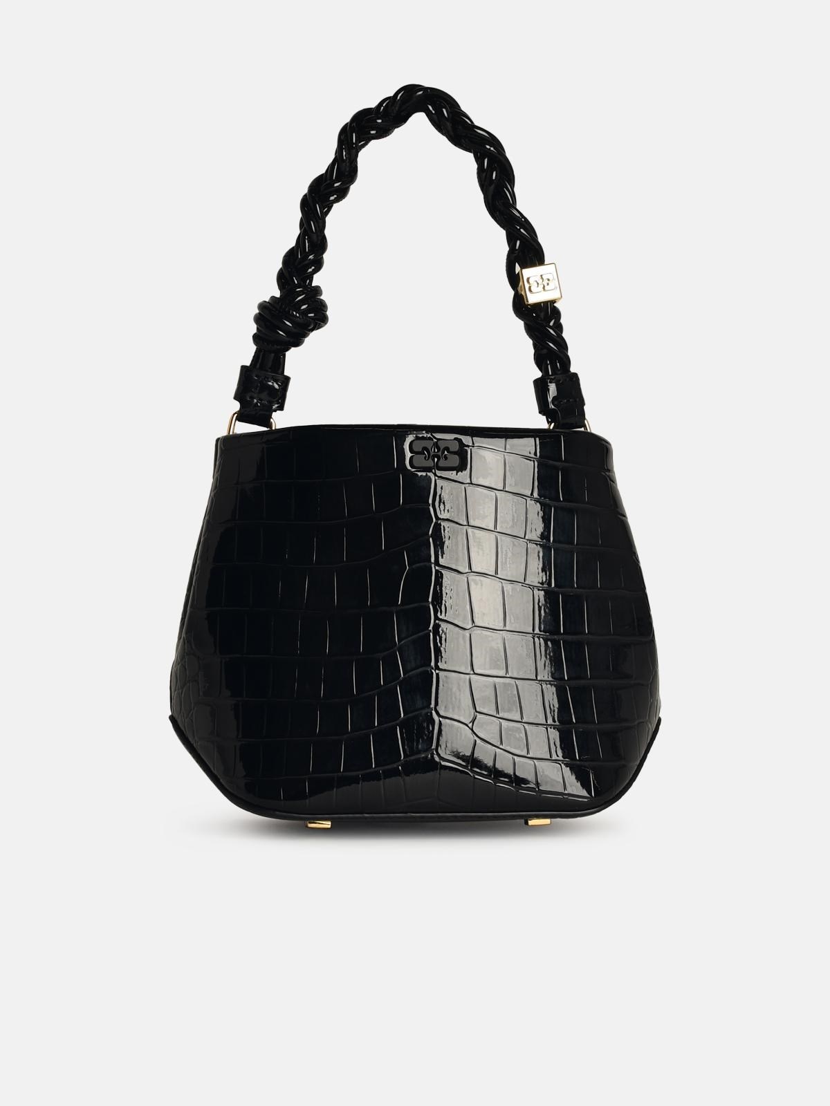 'BOU COCCO' BUCKET BAG IN BLACK RECYCLED LEATHER BLEND - 1