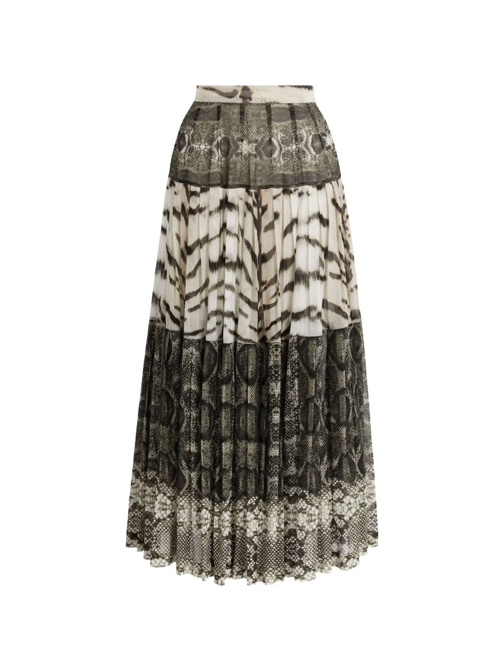printed pleated midi skirt - 1