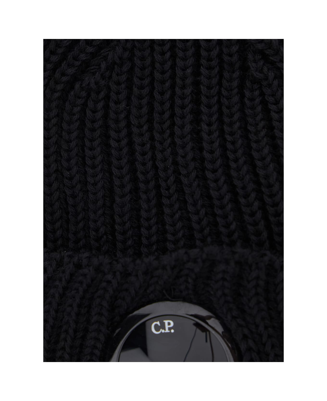 Black Knit Beanie With Logo Plaque On The Front In Wool Man - 3