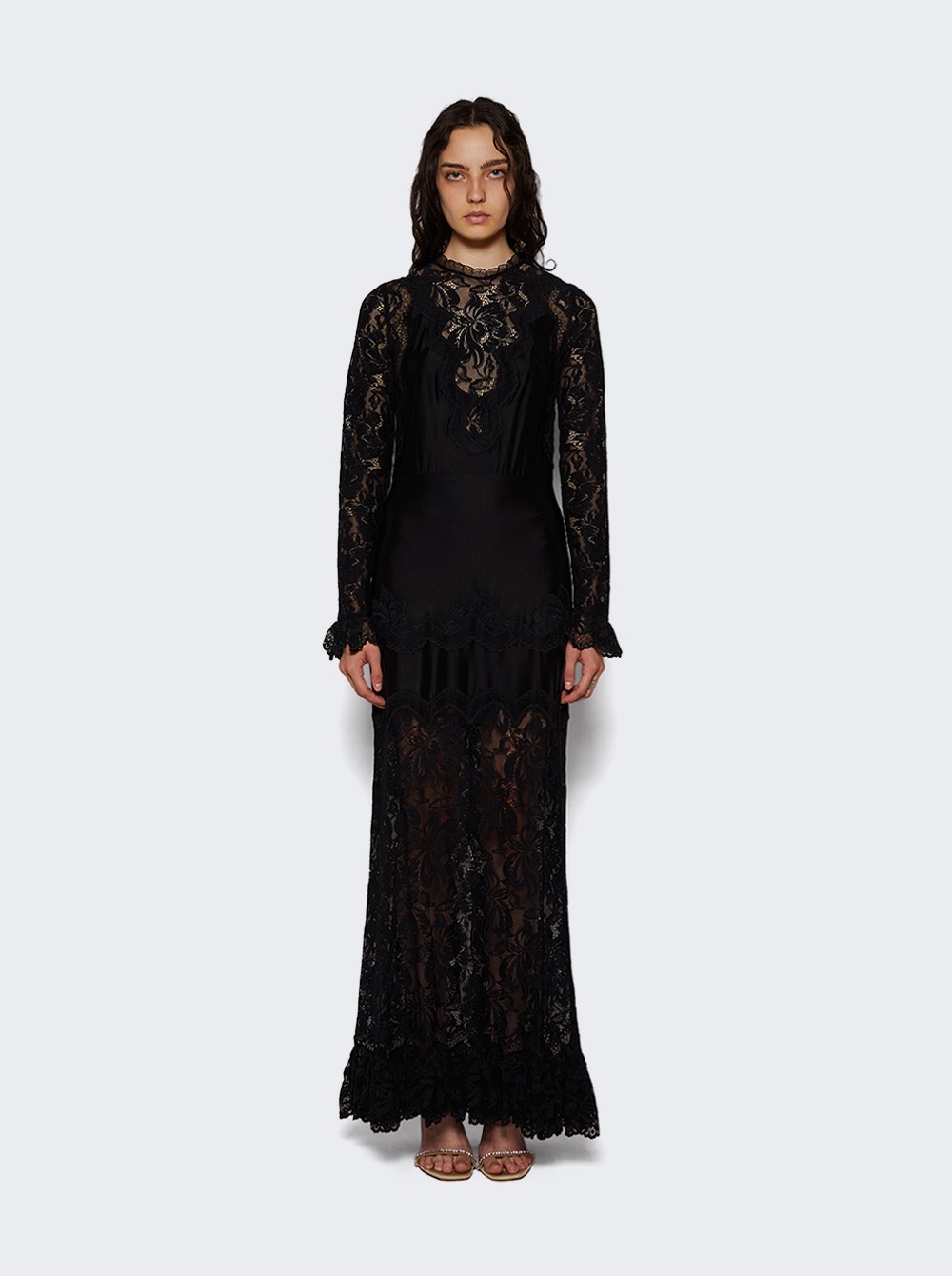Long Lace Dress Black - 3