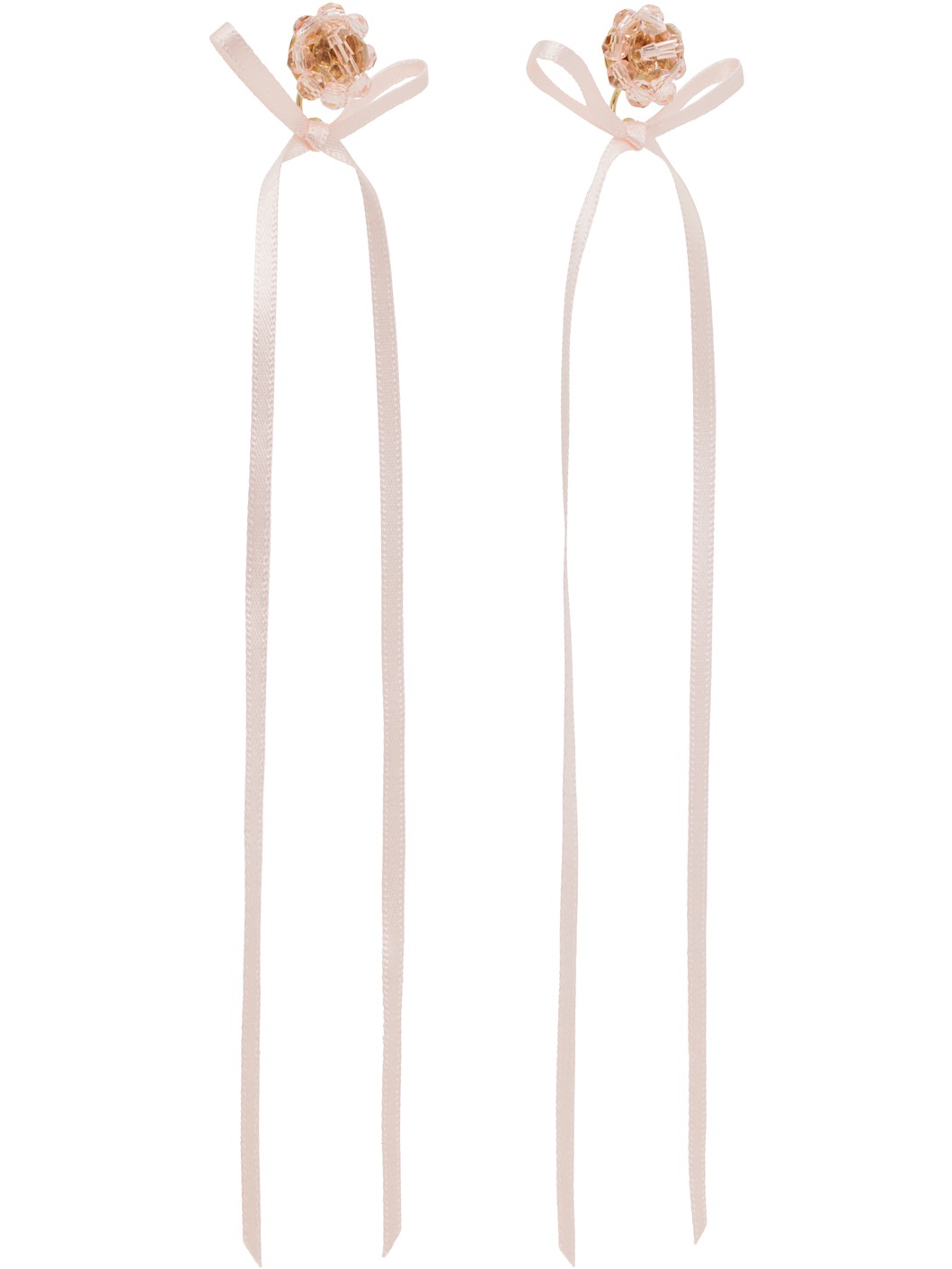 Pink Bow Ribbon Stud Earrings - 2
