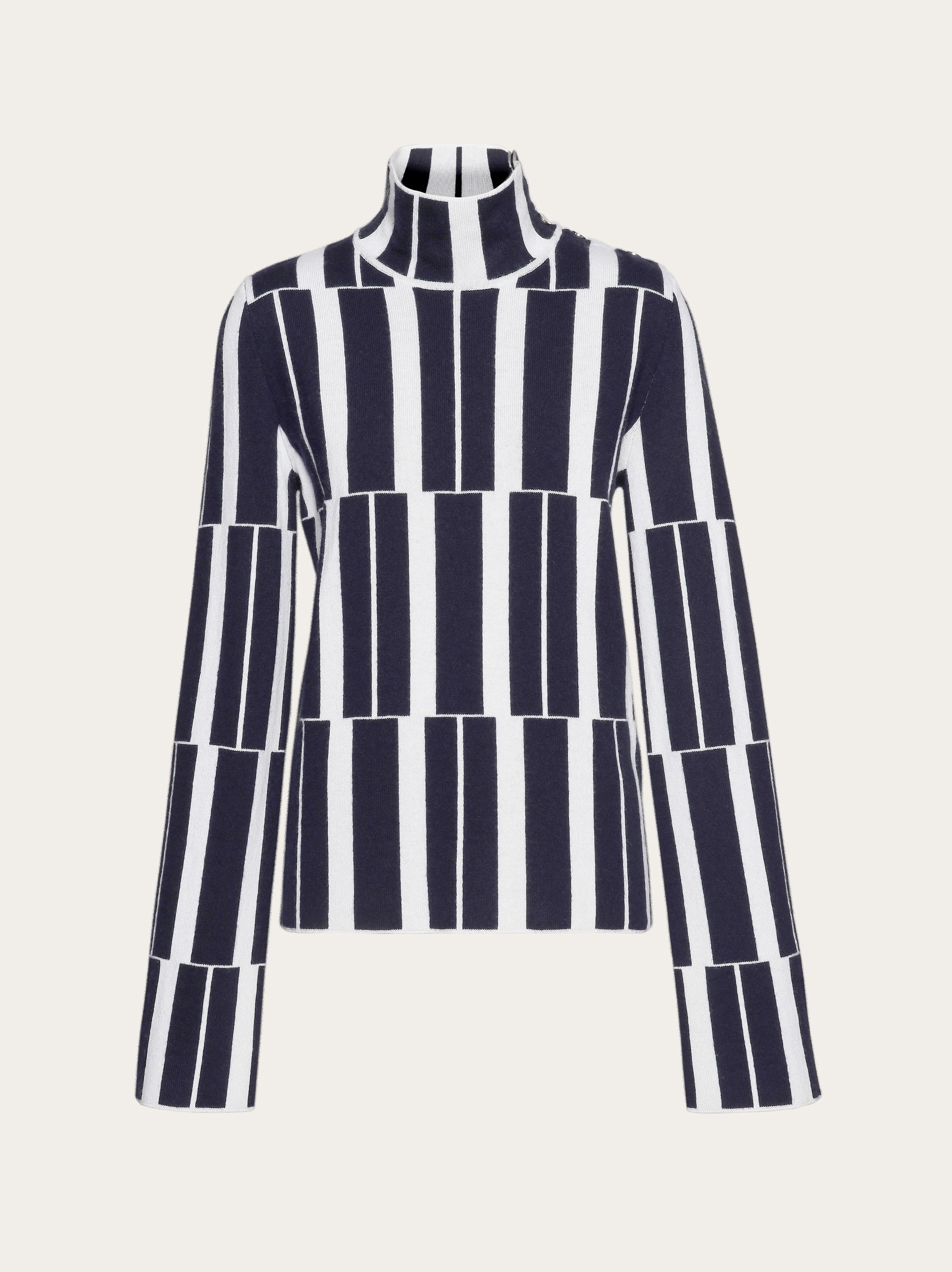 High neck jacquard sweater - 1