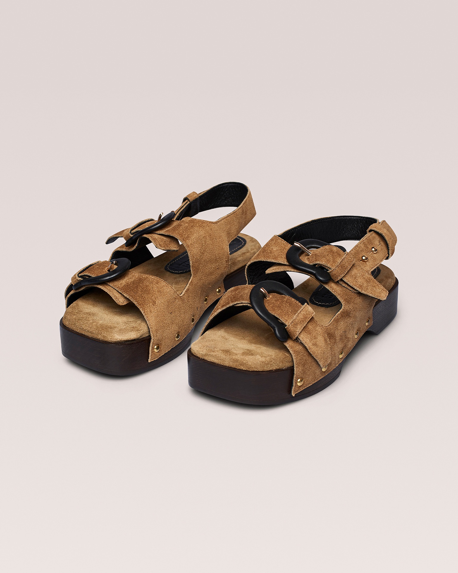 MAHALIA - Chunky suede sandals - Sand - 3