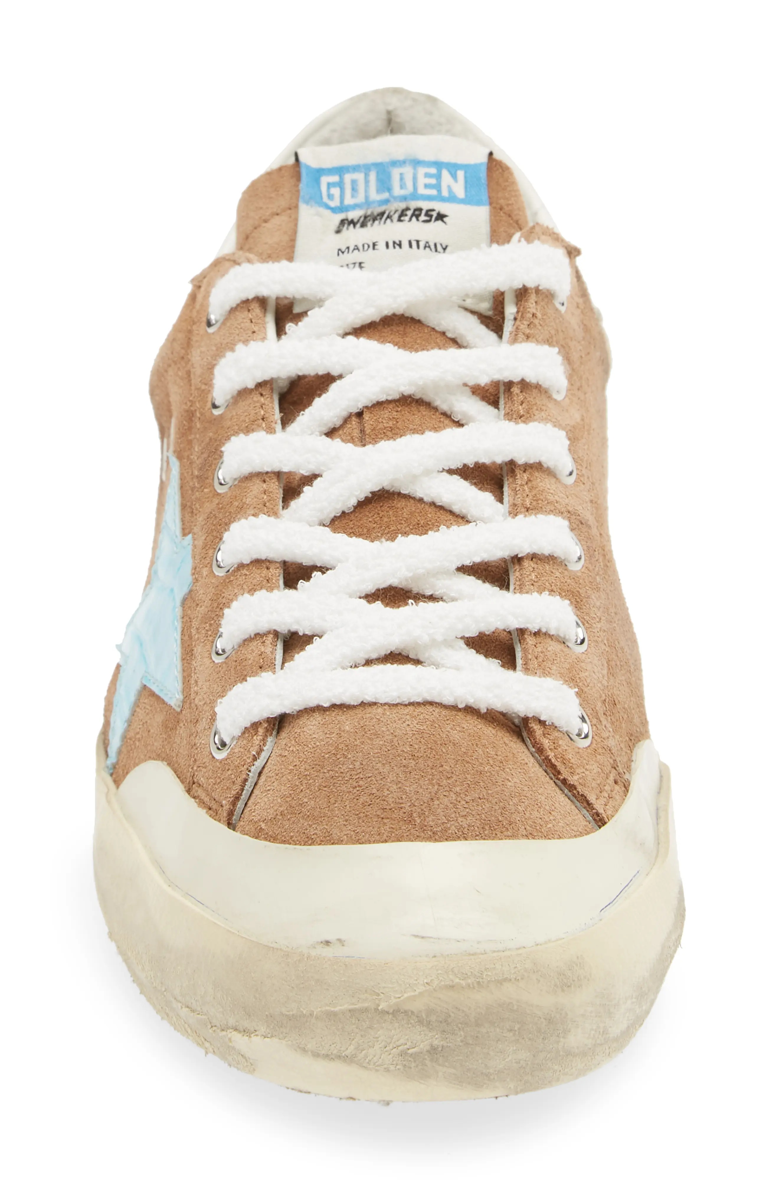 Super-Star Low Top Sneaker in Tobacco/Light Blue/White - 4