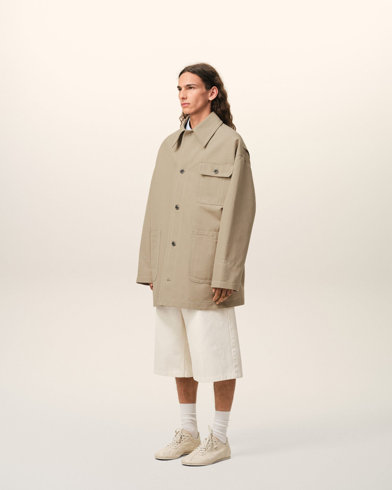 BEIGE COTTON WORKER JACKET 6