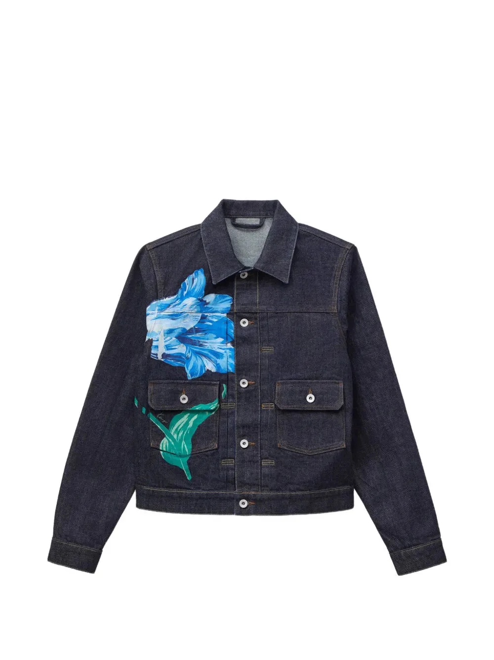 TULIP PLEATED DENIM TRUCKER JACKET - 1