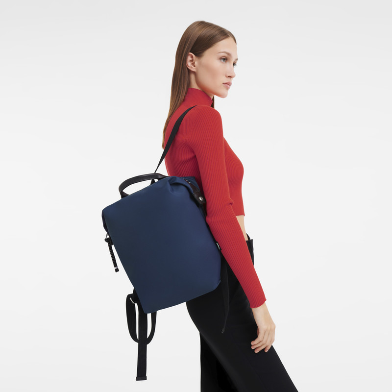 Longchamp Le Pliage Energy L Backpack Navy - Recycled canvas outlook