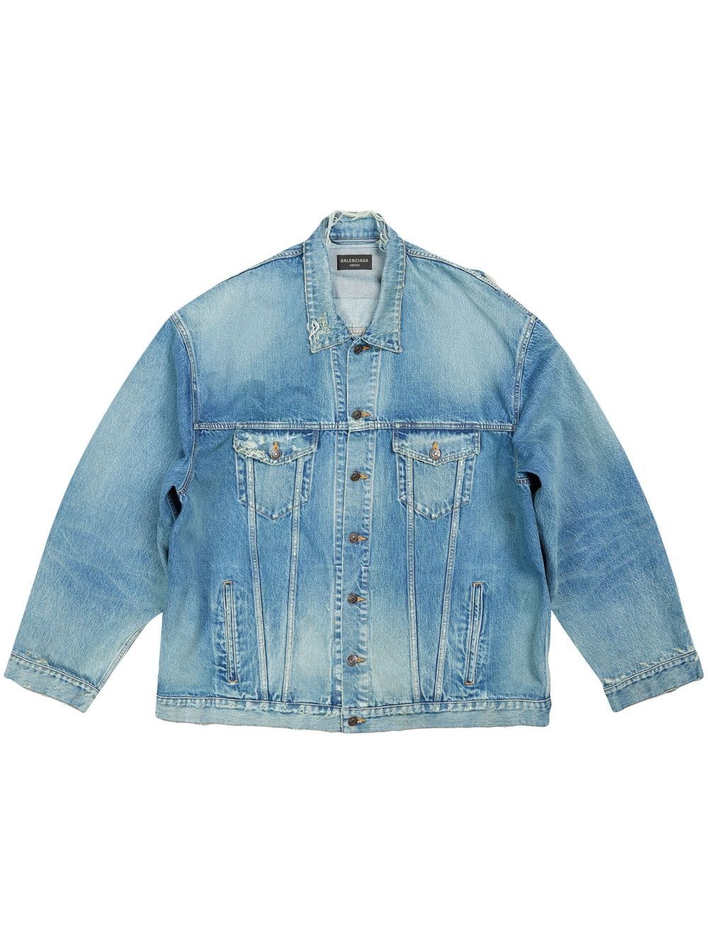 distressed denim jacket - 1