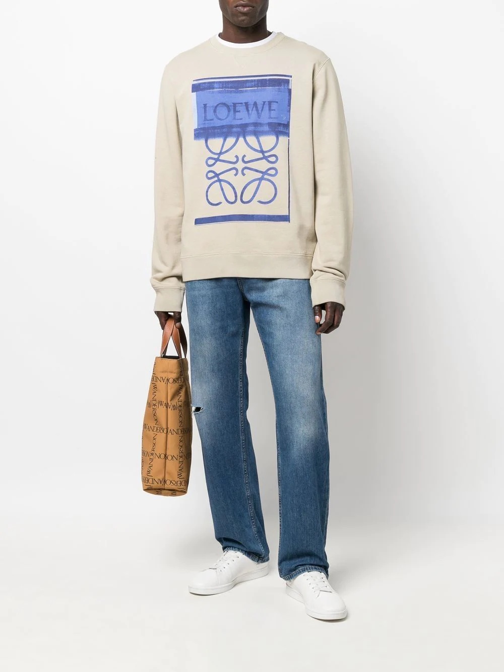 Anagram-print cotton sweatshirt - 2