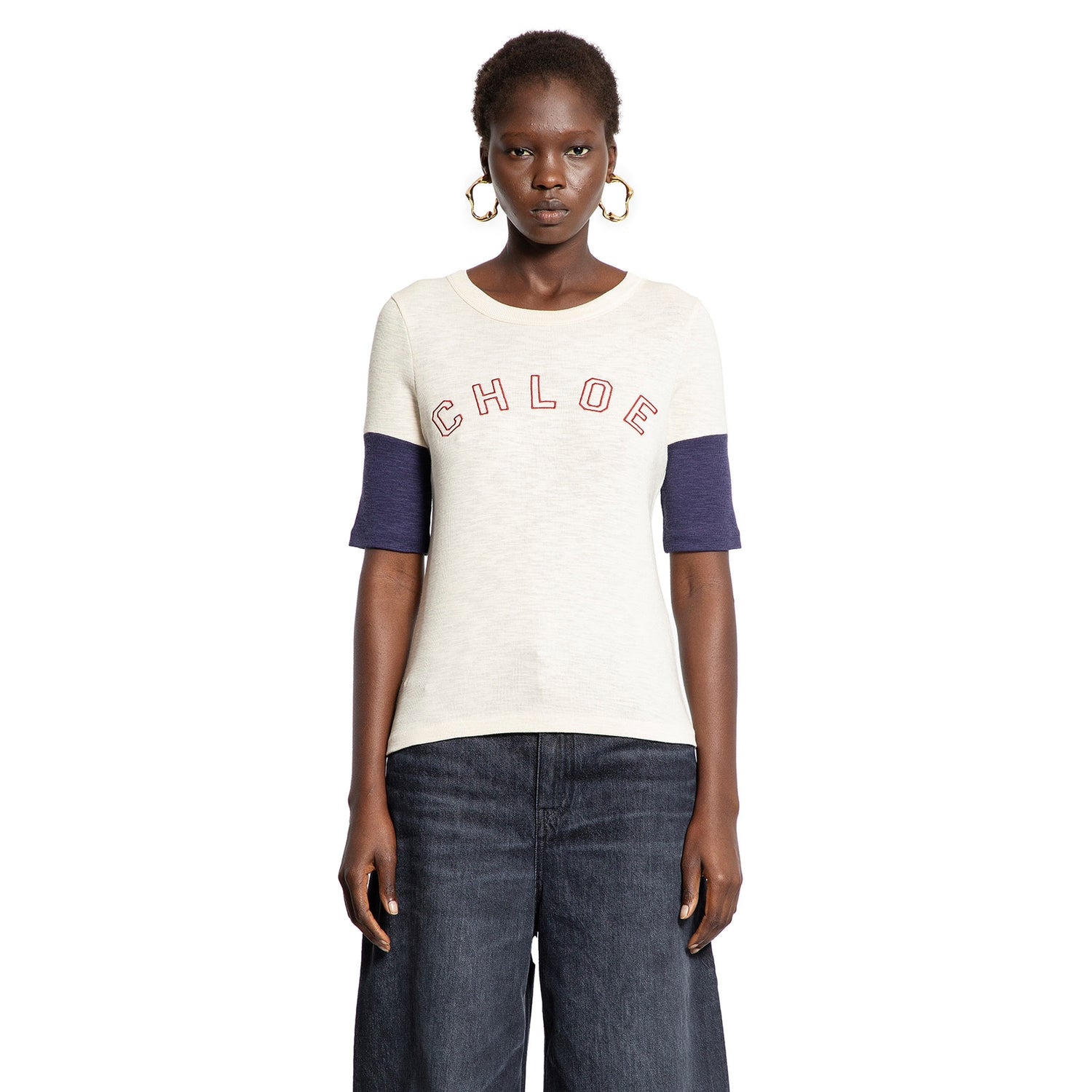 Logo T-shirt In Flamé Cotton Wool - 7