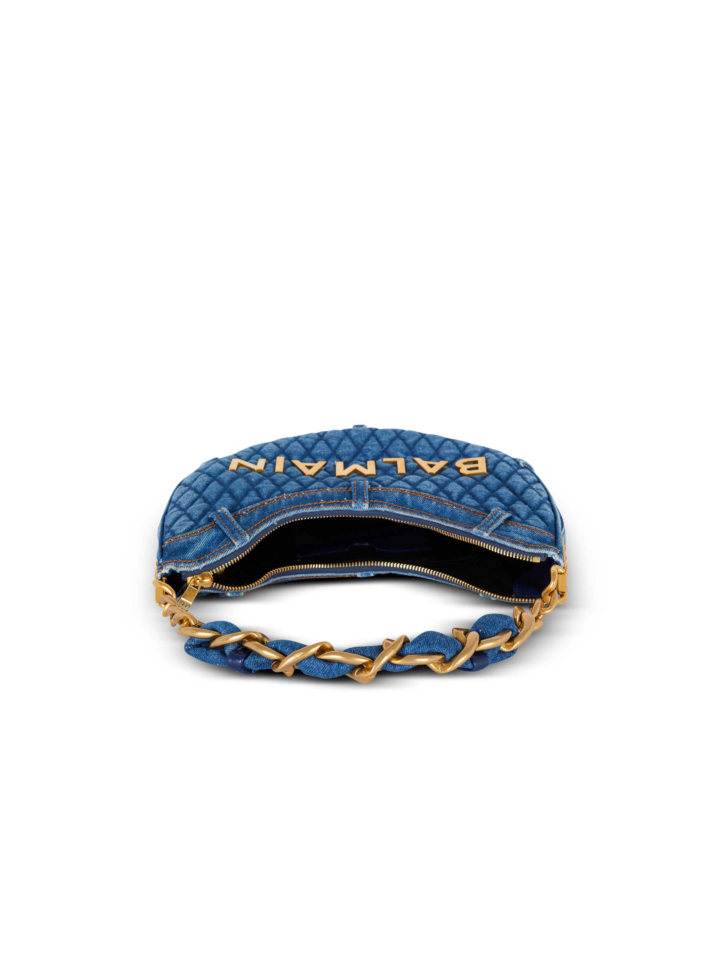 1945 Soft Moon bag in diamond-quilted denim - 6