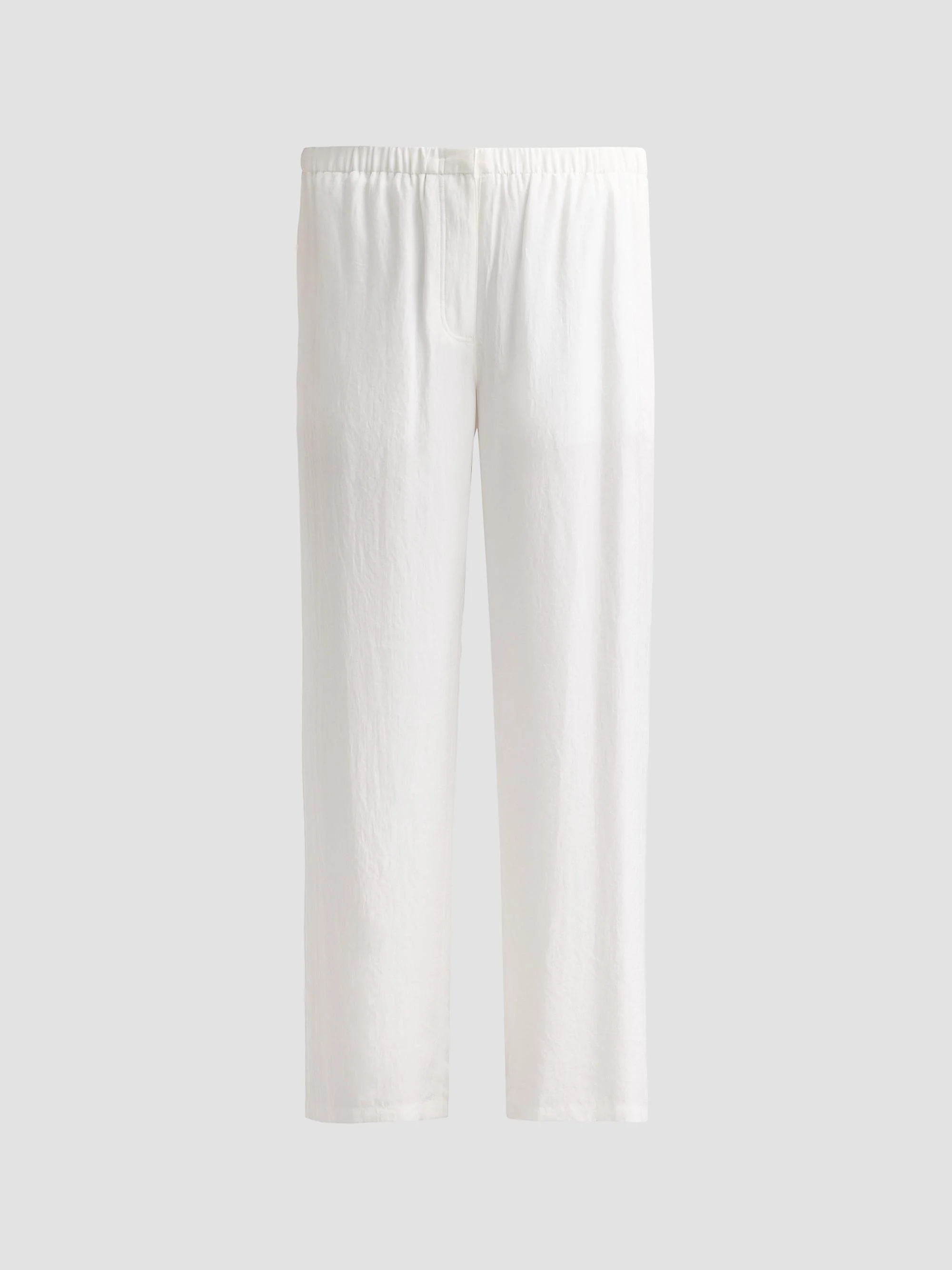 Women's Flowy Silk Twill Pants - Ivory - 1