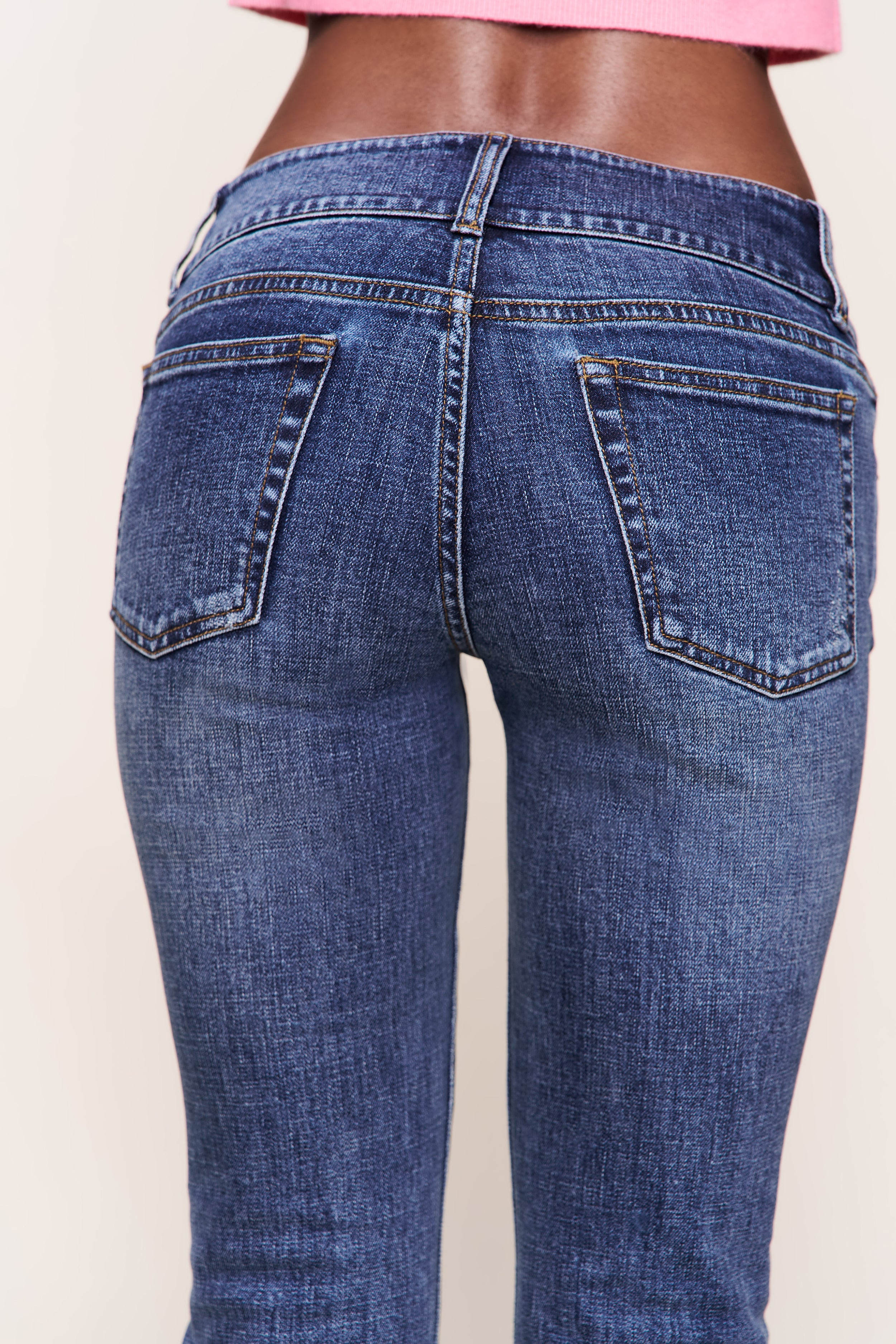 MALIA LOW RISE BELTED FLARE DENIM - 4
