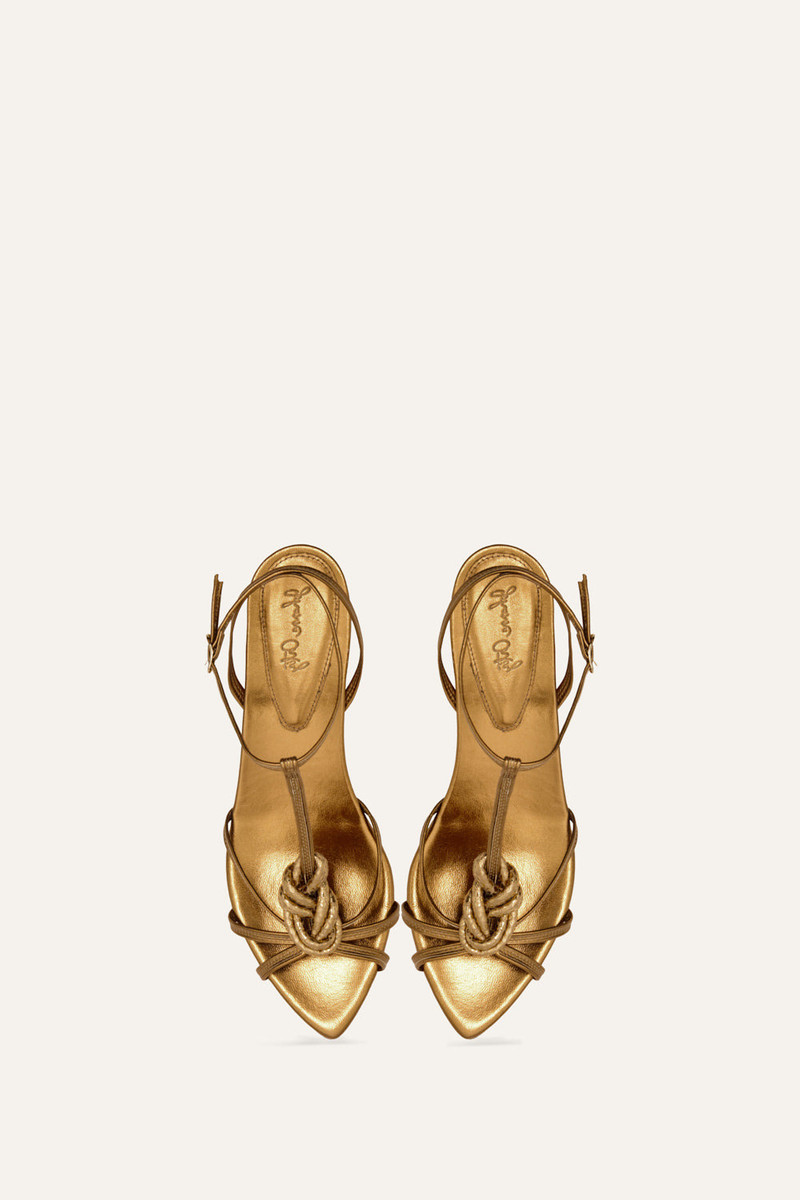 Delhi Dunes Heels in Gold & Black 3