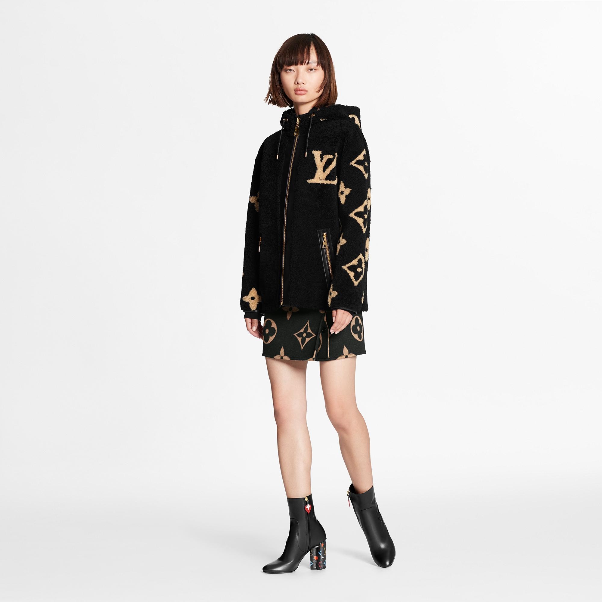 Macro Monogram Flower Shearling Jacket  - 2