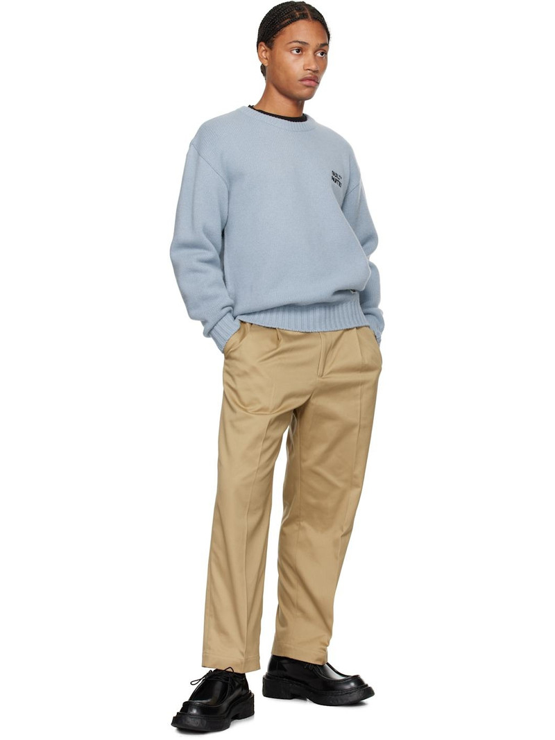 WACKO MARIA Blue Classic Knit Sweater outlook
