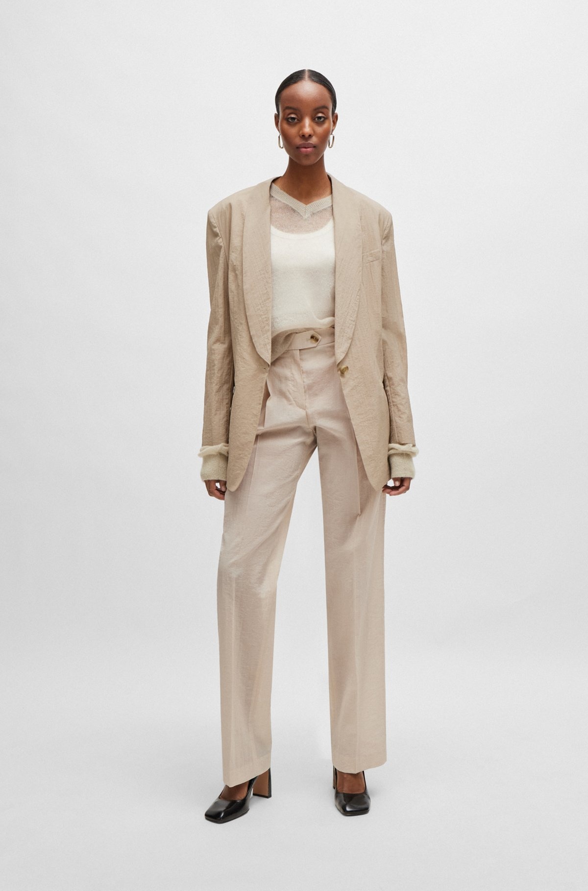SINGLE-BUTTON JACKET WITH SHAWL LAPELS - 3