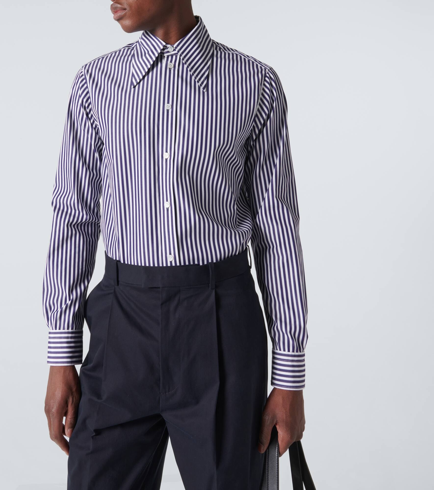 Striped cotton poplin shirt - 5
