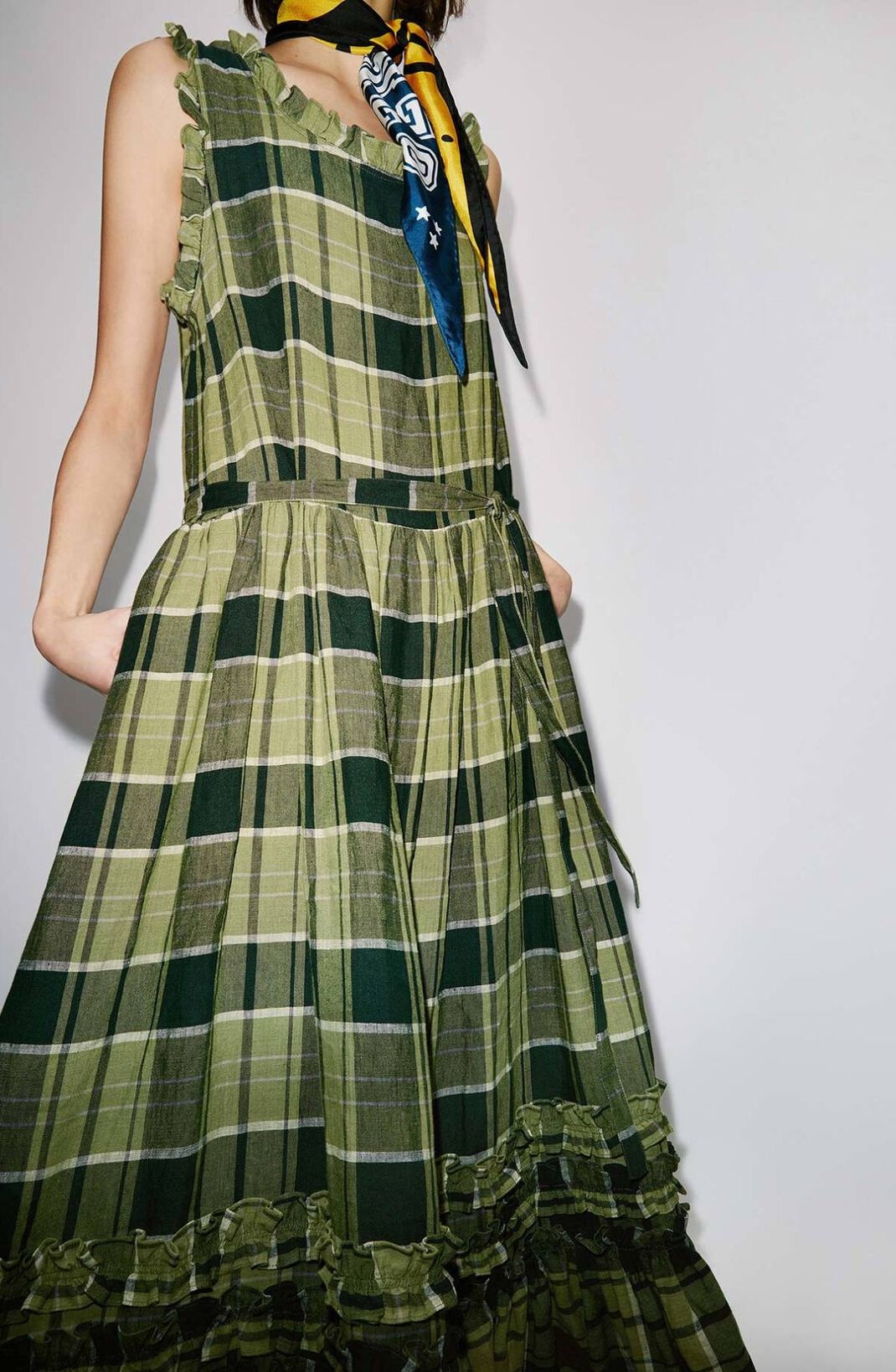 Checked linen dress - 5