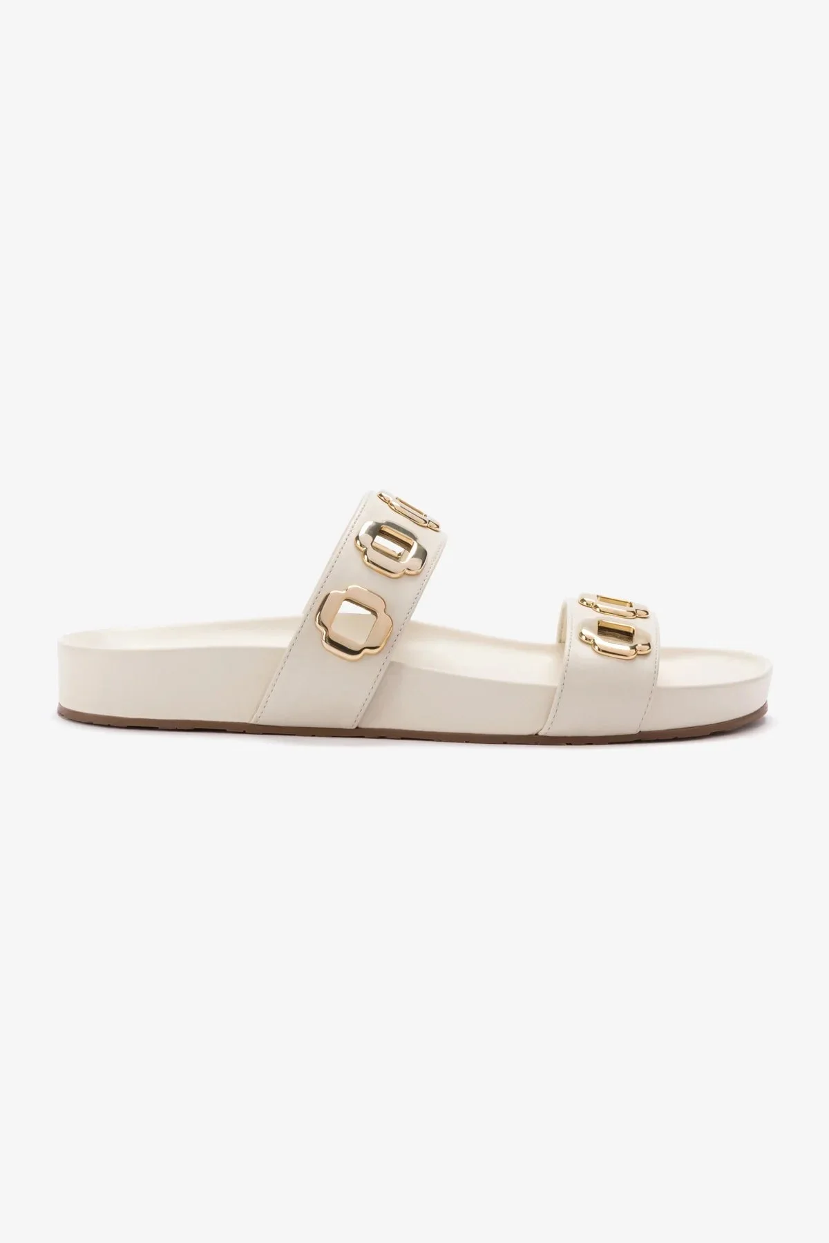 Milan Slide In Ivory Leather - 1