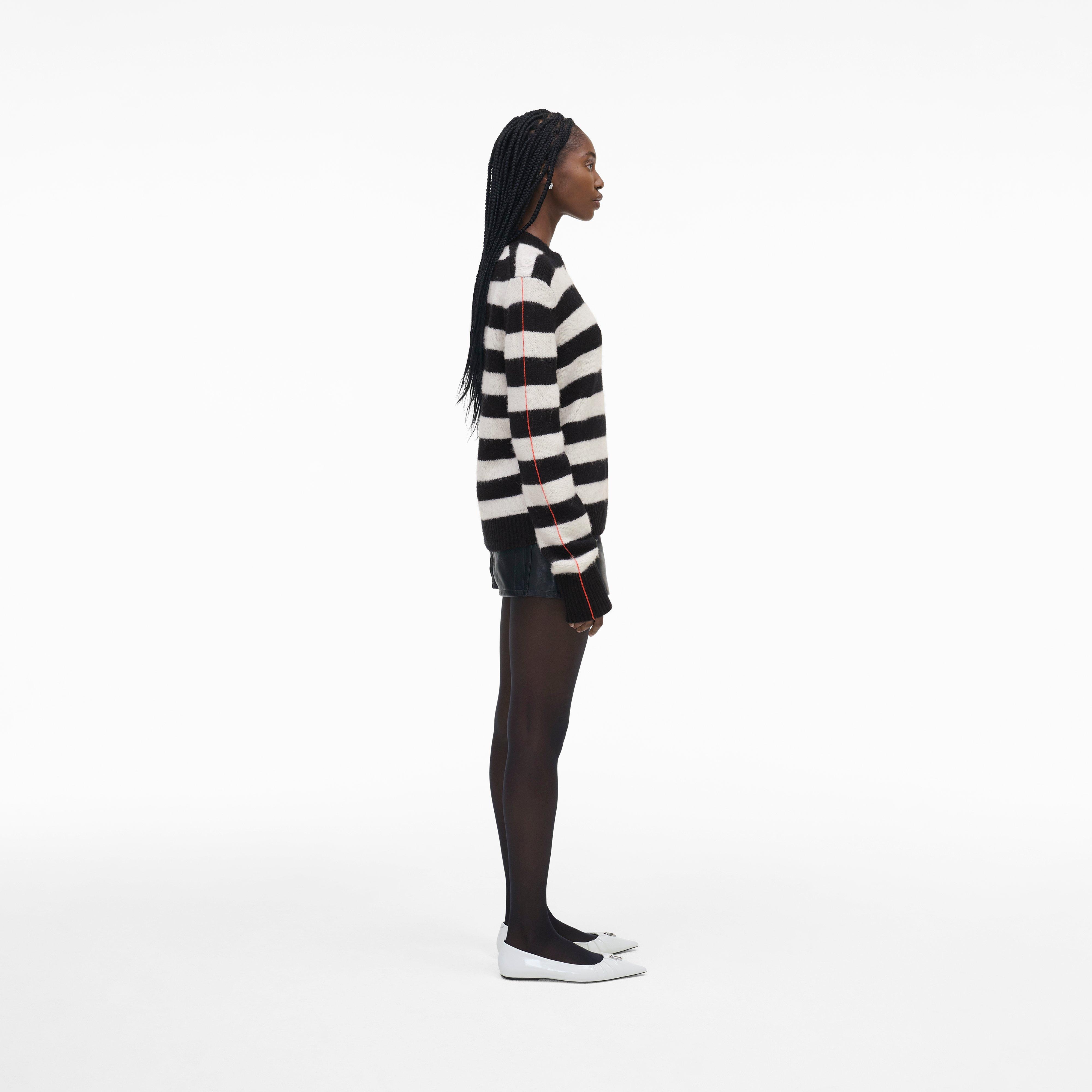 THE STRIPED BRUSHED LOGO SWEATER - 3
