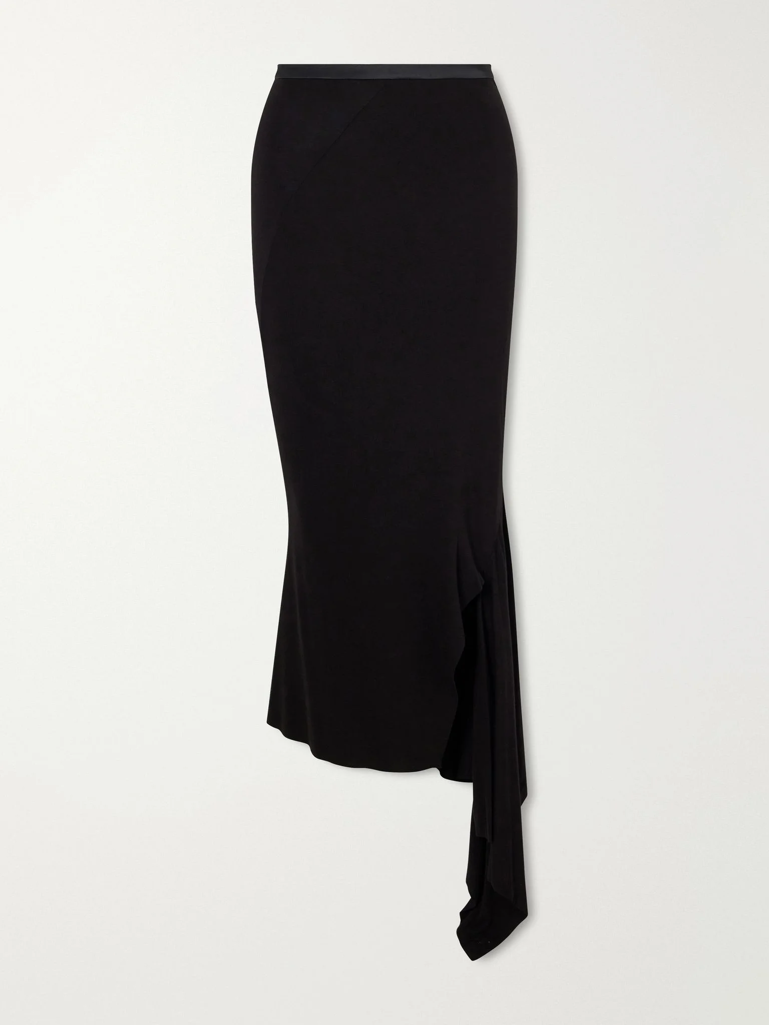 Asymmetric jersey midi skirt Black - 1
