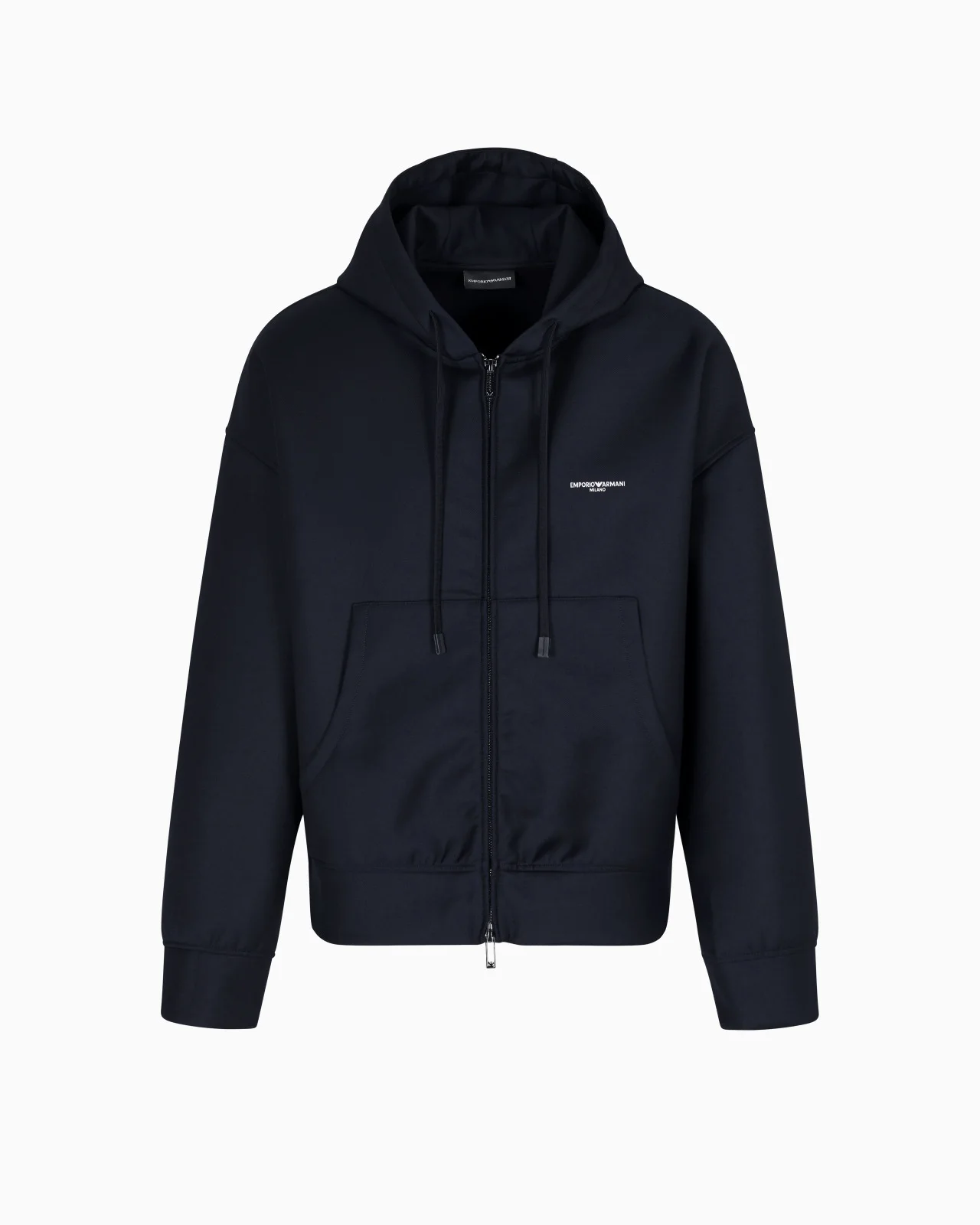 LIGHT WOOL ZIP-UP HOODED SWEATSHIRT - 1