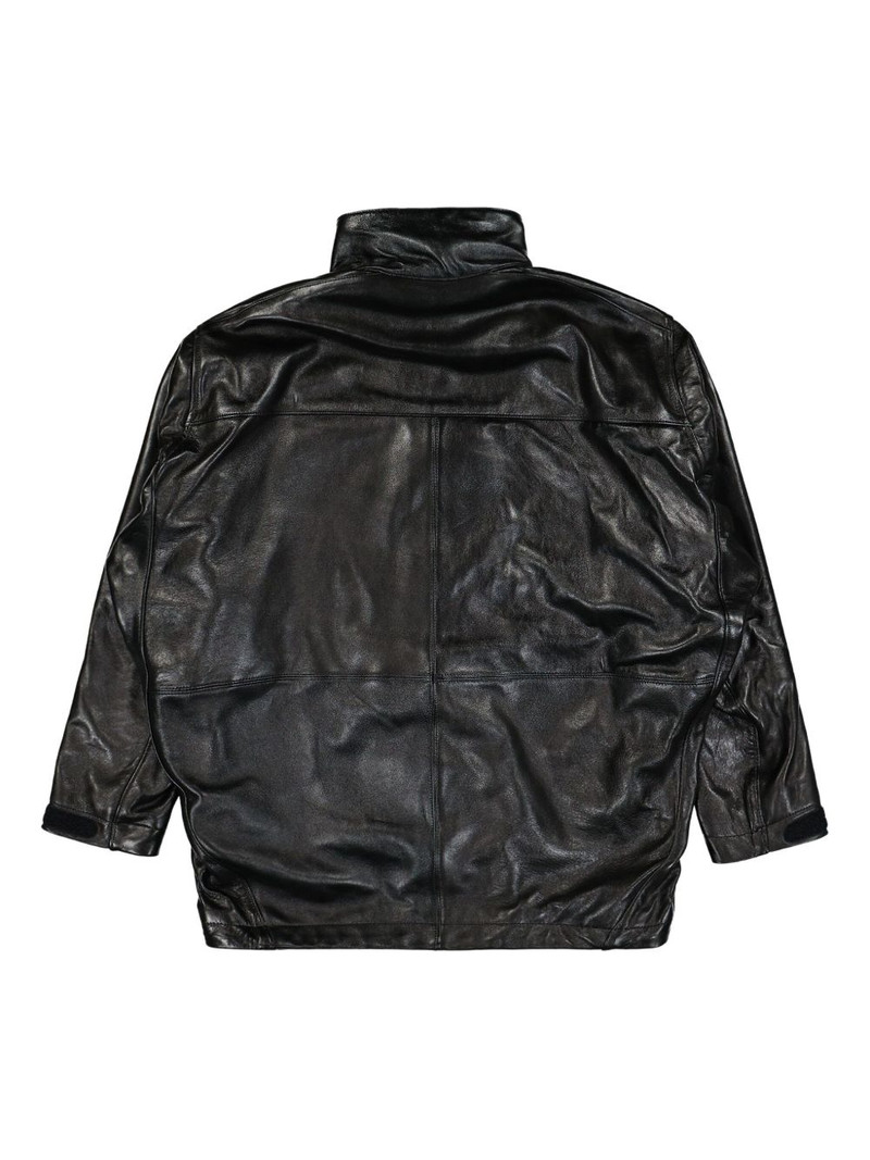 doublet panelled leather jacket outlook