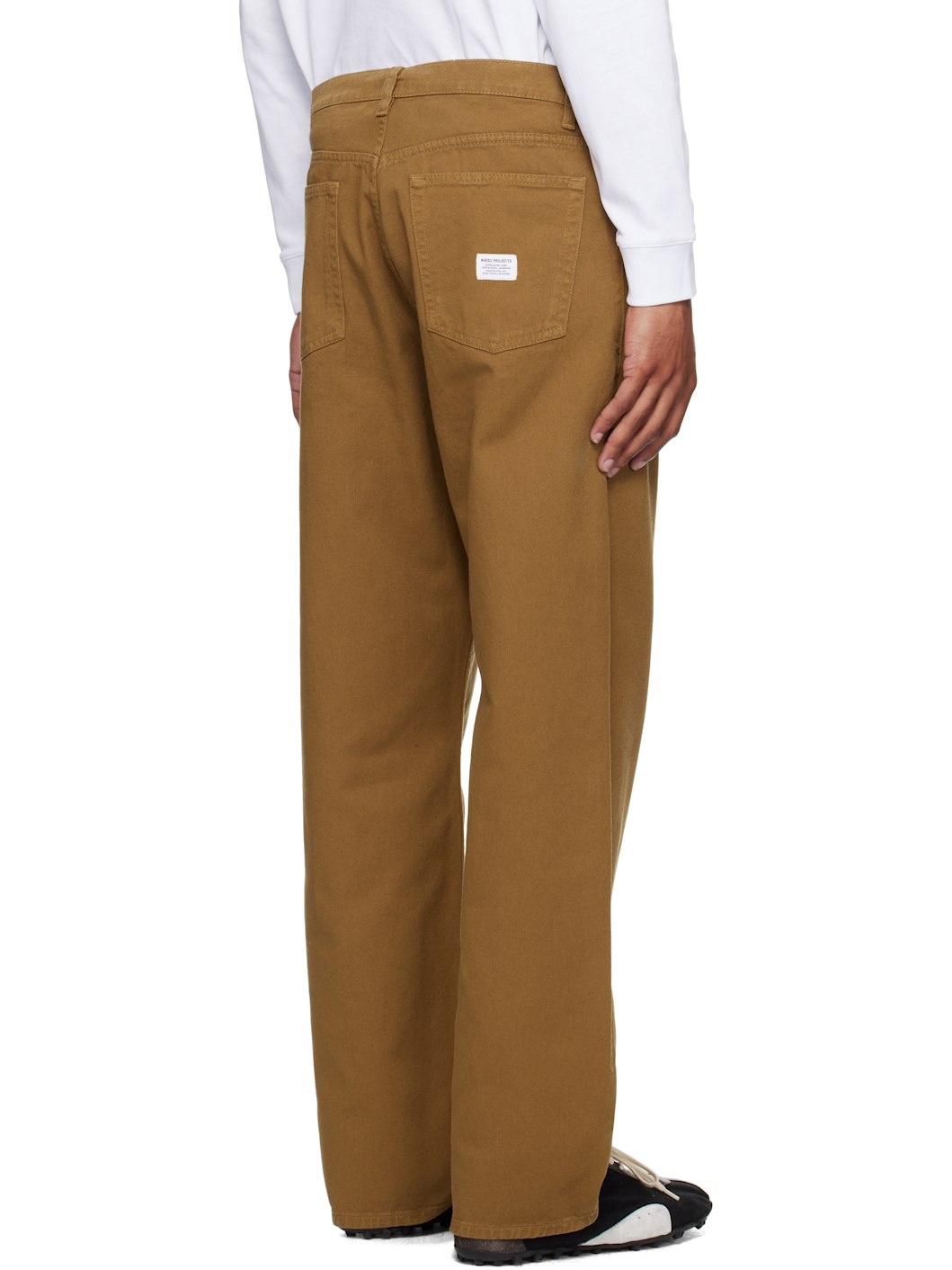 Tan Mogens Relaxed 5 Pocket Heavy Twill Trousers - 3