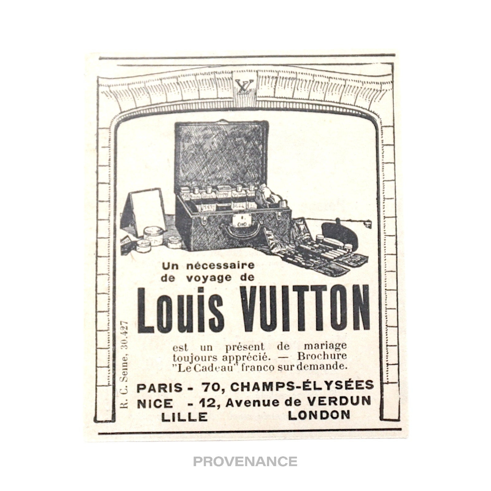 Louis Vuitton Antique Vintage Newsprint Ad - Travel Kit - 4
