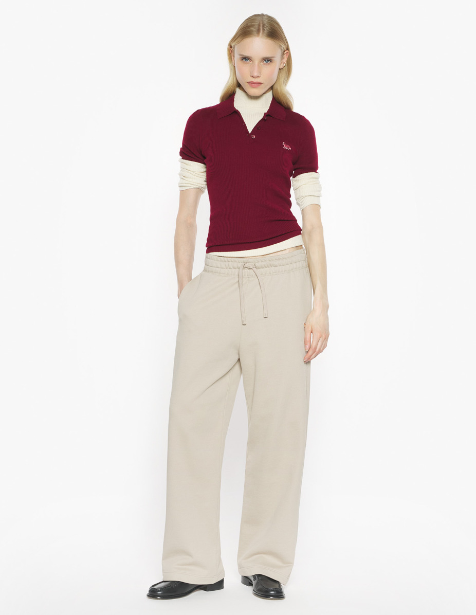BABY FOX FINE RIB WOOL POLO - 2