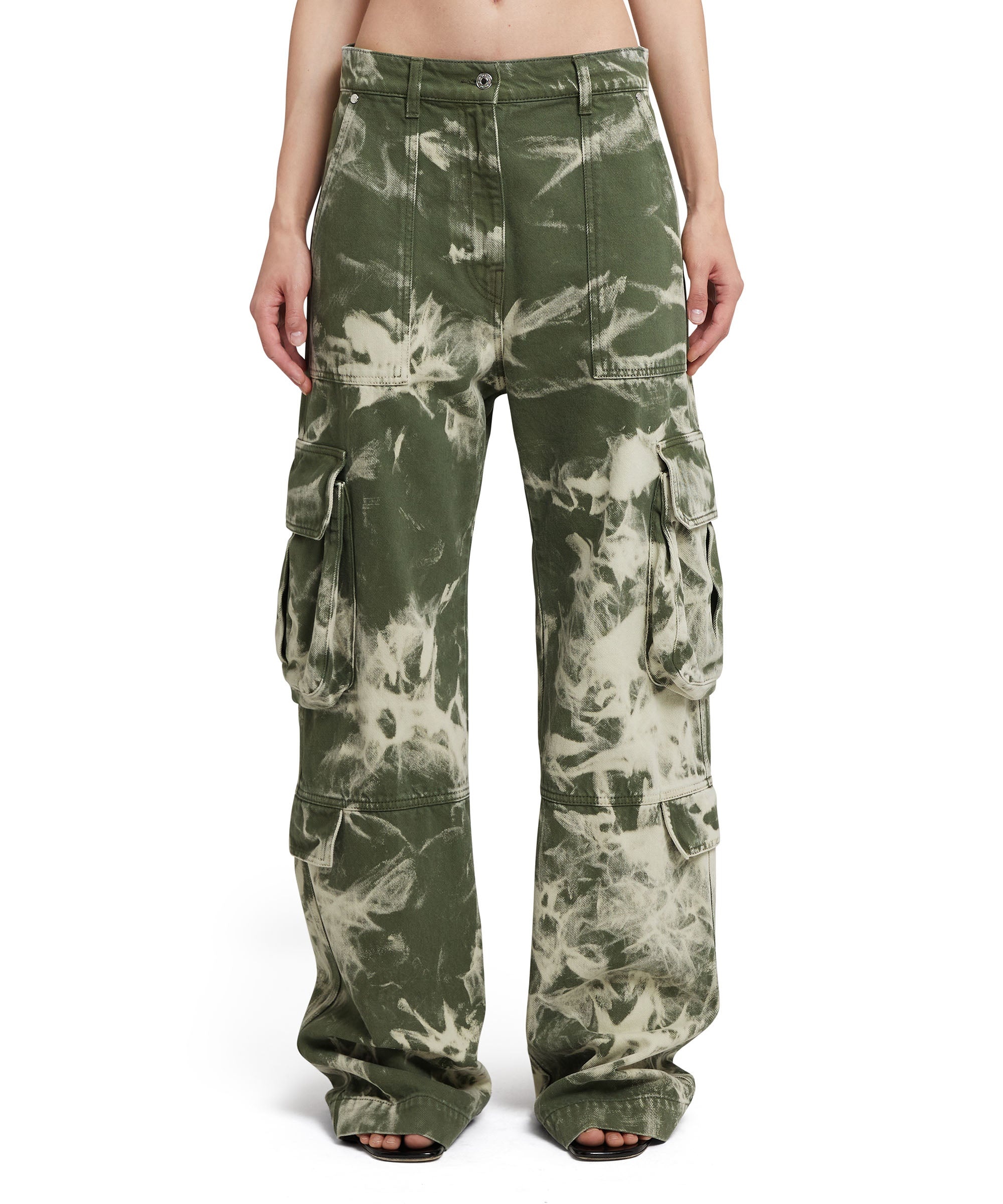 Cargo pants with marbleized tie-dye treatment - 2