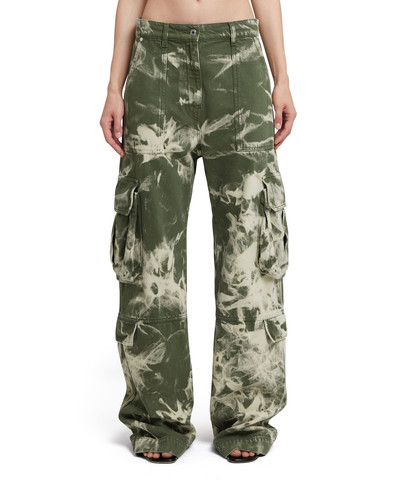 MSGM Cargo pants with marbleized tie-dye treatment outlook