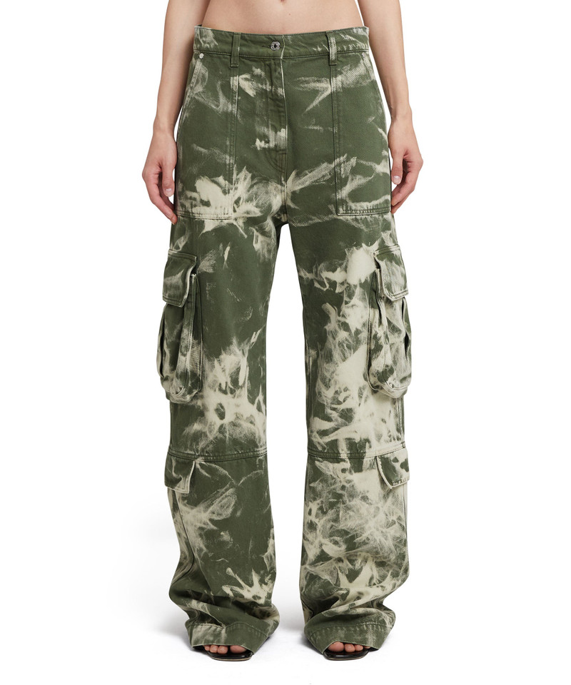 MSGM Cargo pants with marbleized tie-dye treatment outlook