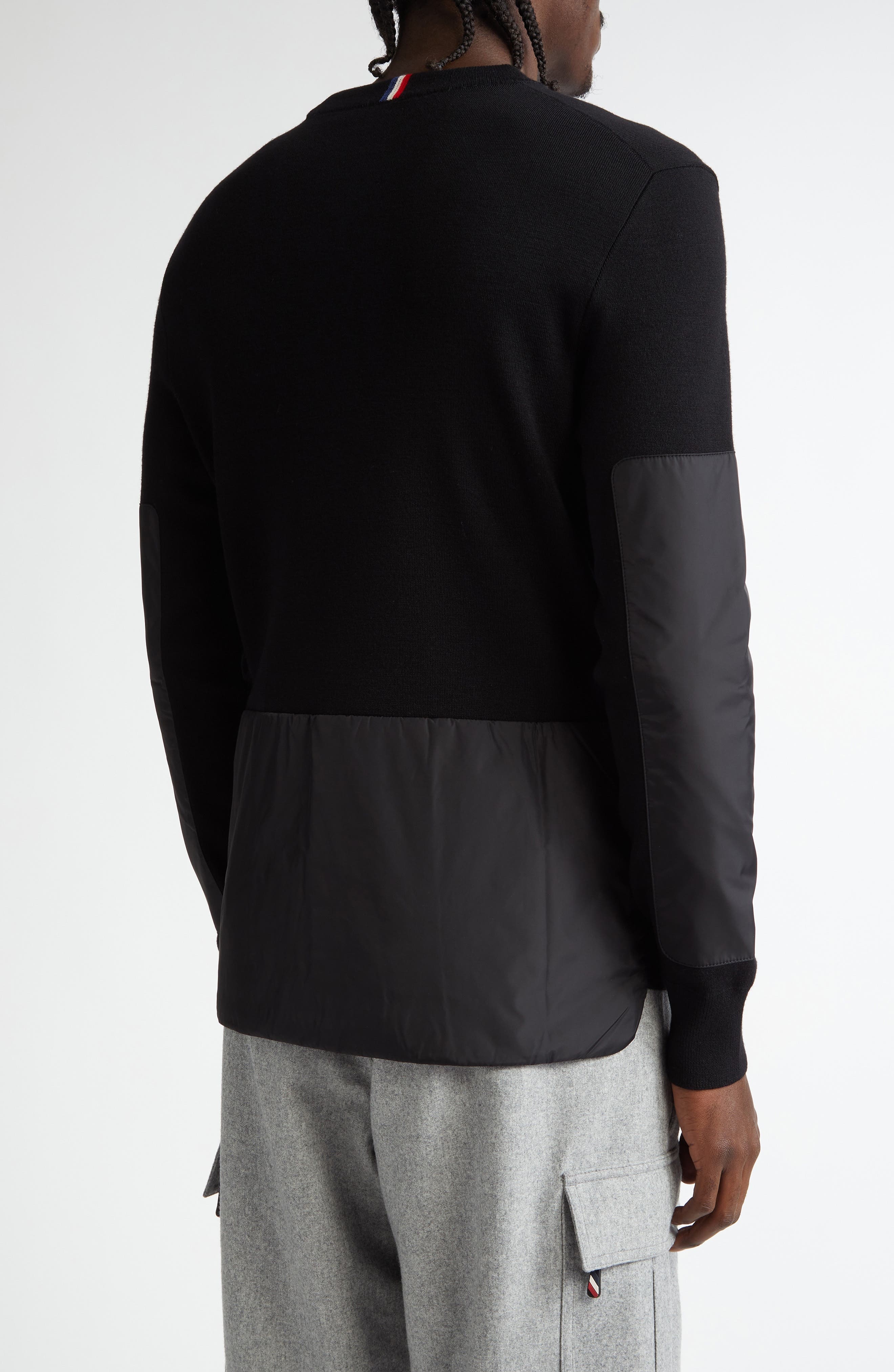 Moncler Grenoble Insulated Wool & Nylon Crewneck Sweater in Black at Nordstrom - 2