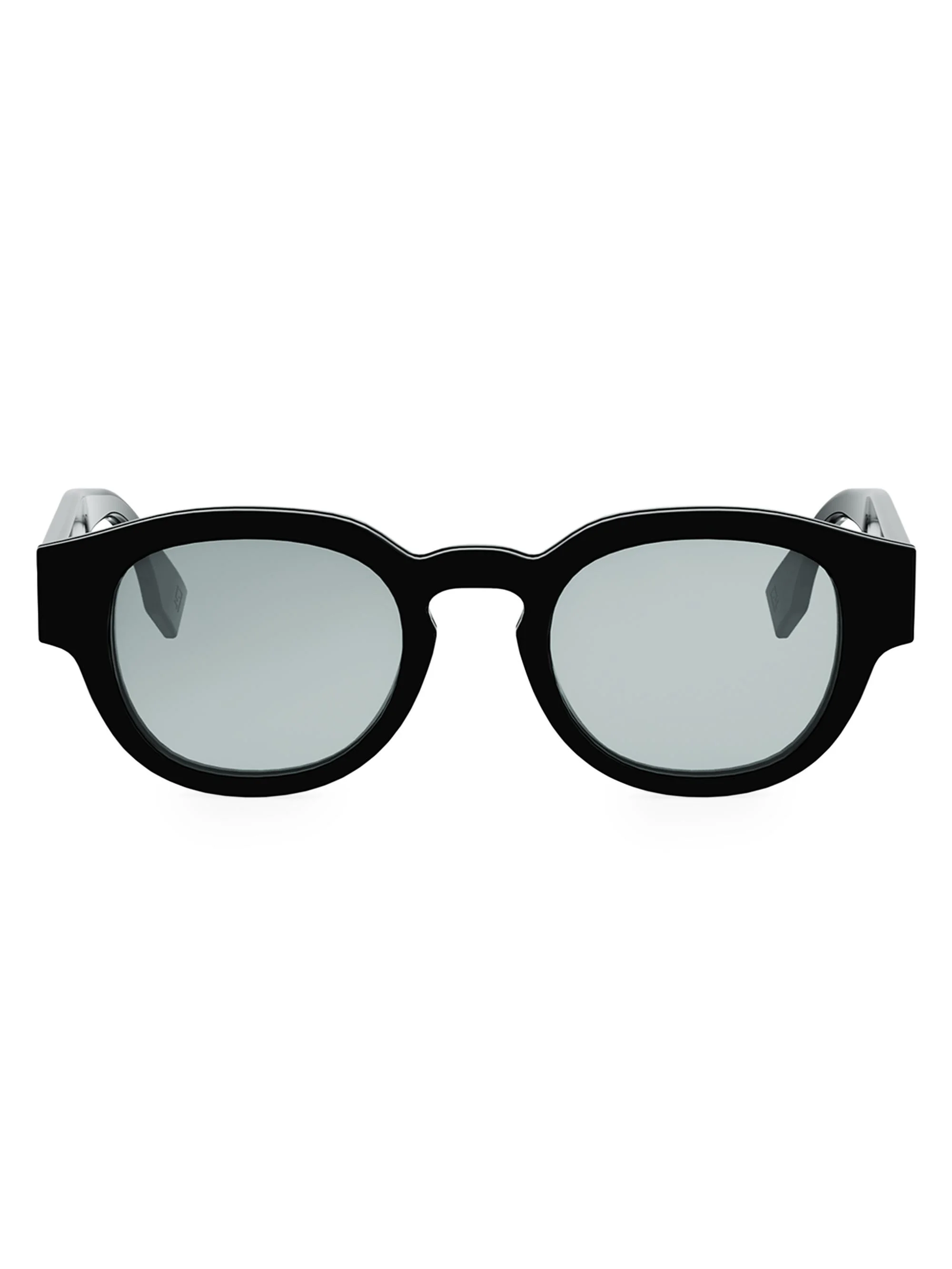 Men's Signature 48MM Round Sunglasses - Black - 1