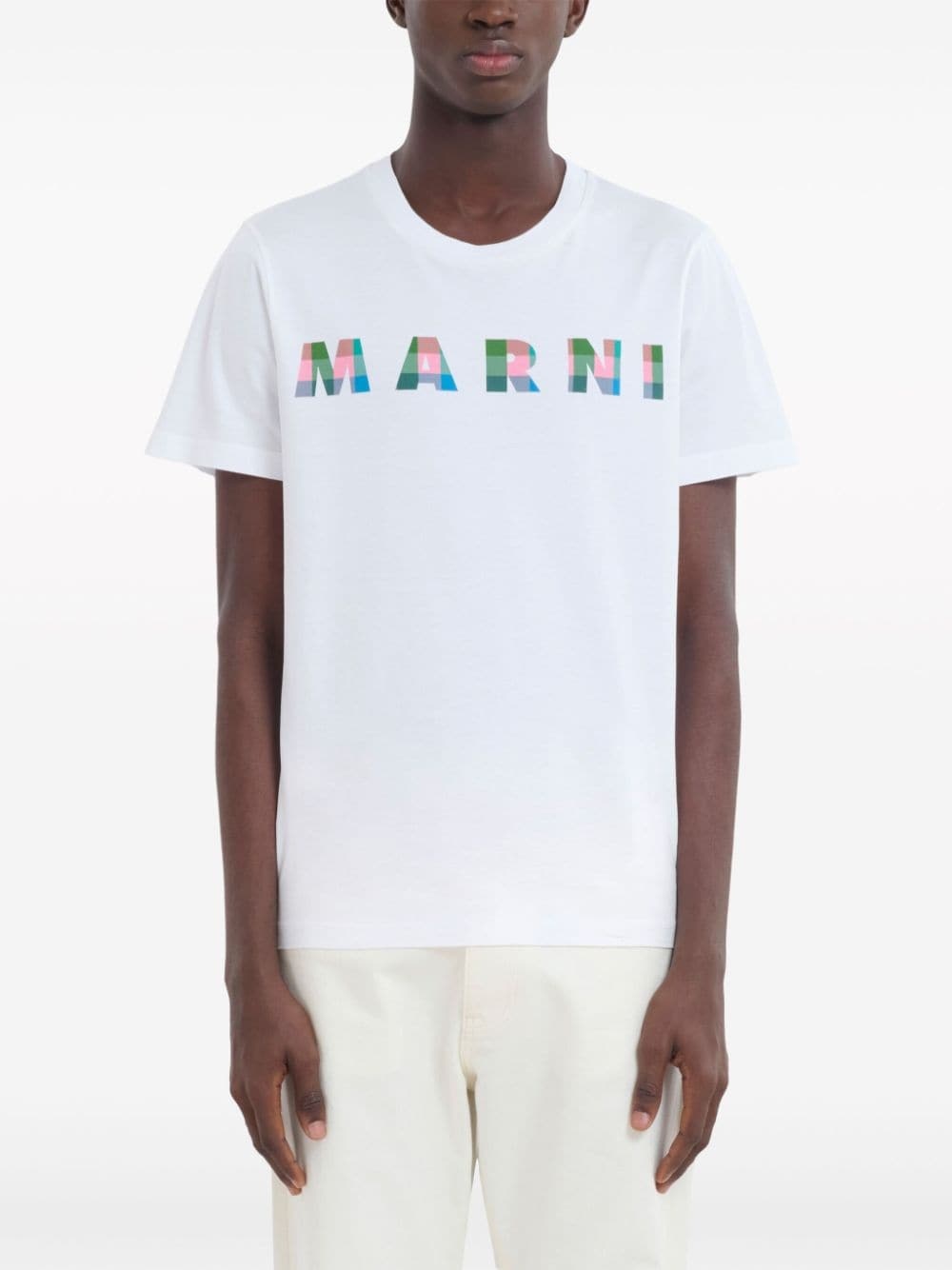 gingham logo-print cotton T-shirt - 2