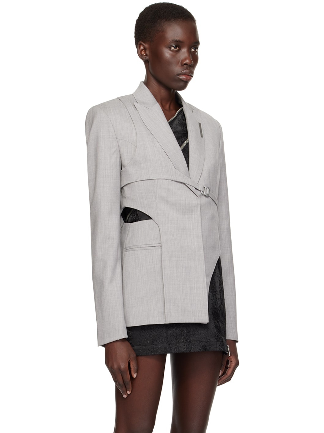 Gray Harness Blazer - 2