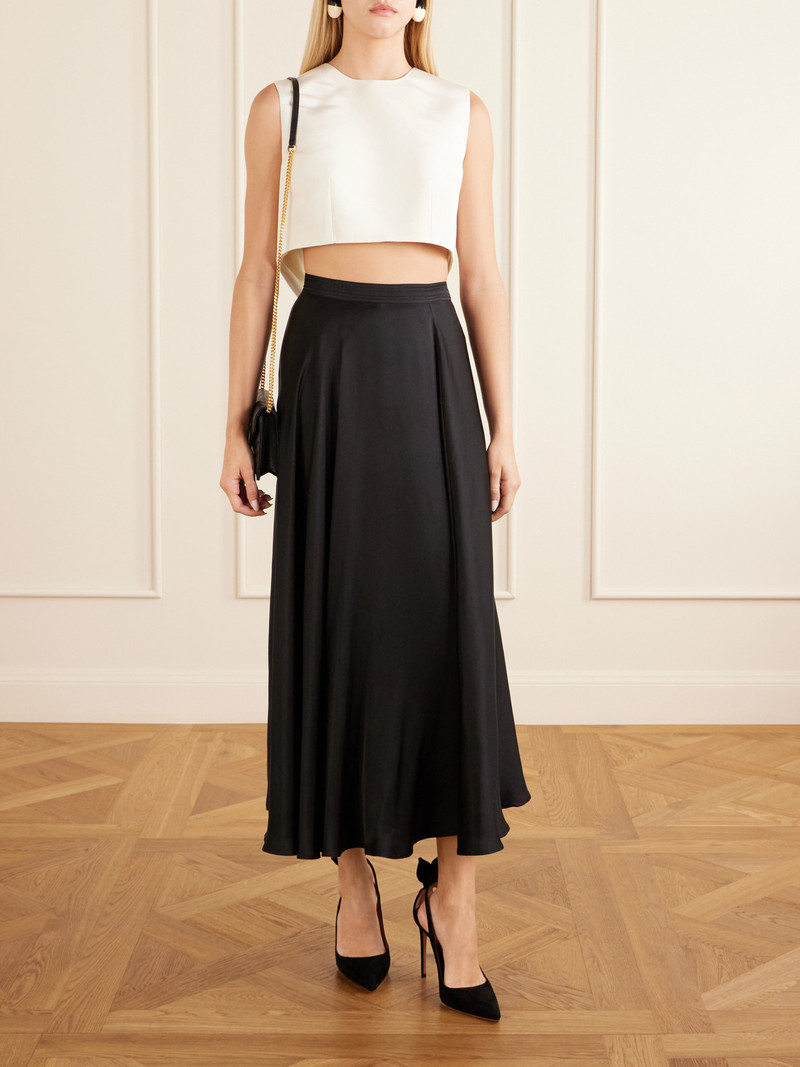Lanvin Bow-detailed Cropped Silk-cady Top outlook