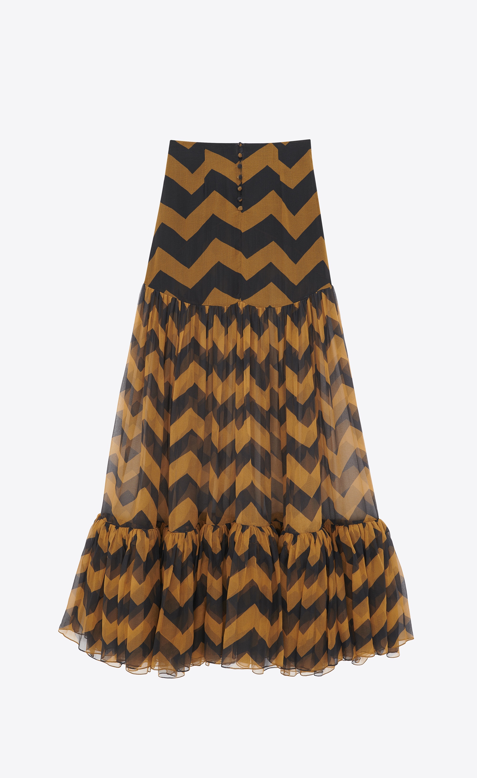 chevron-print semi-sheer skirt - 5