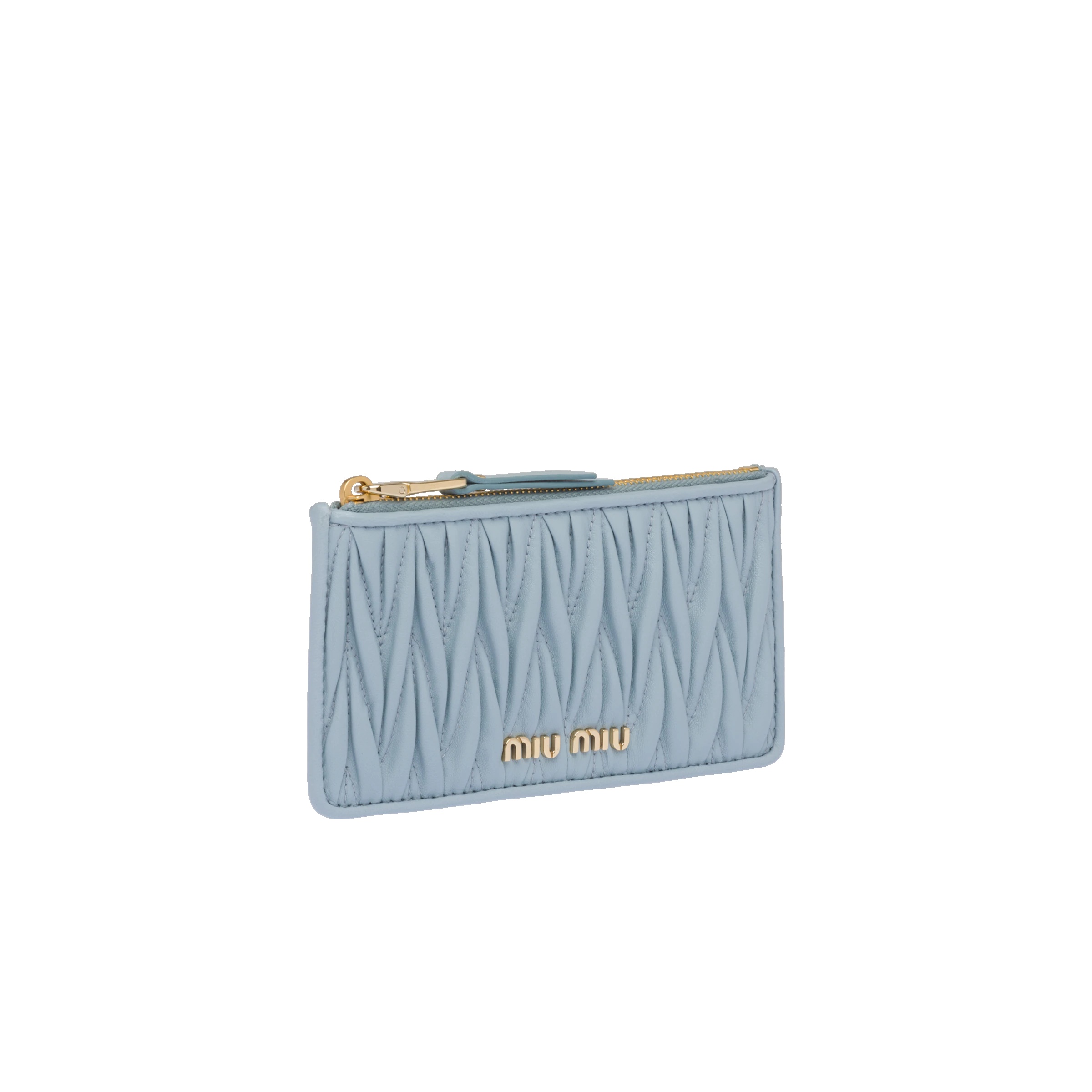 Matelassé nappa leather zipper wallet - 3