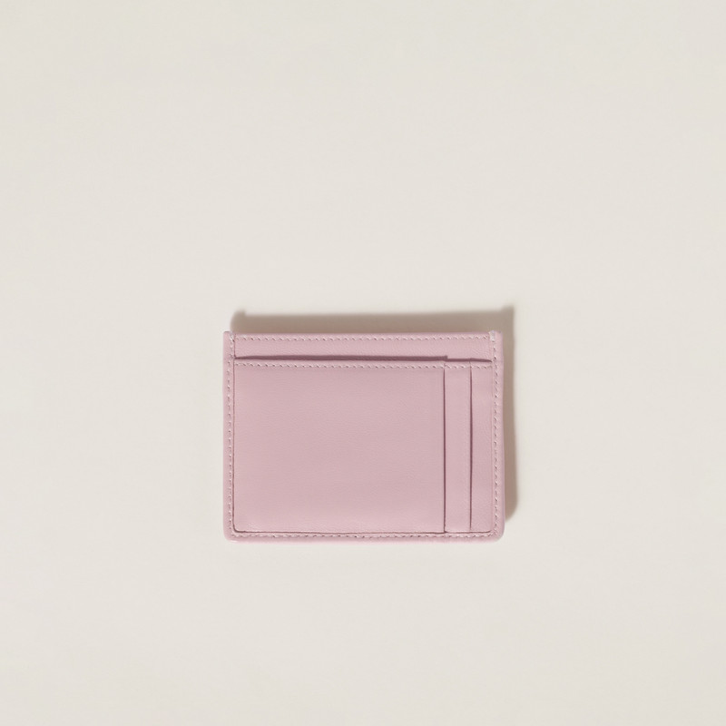Miu Miu Matelassé nappa leather card holder outlook