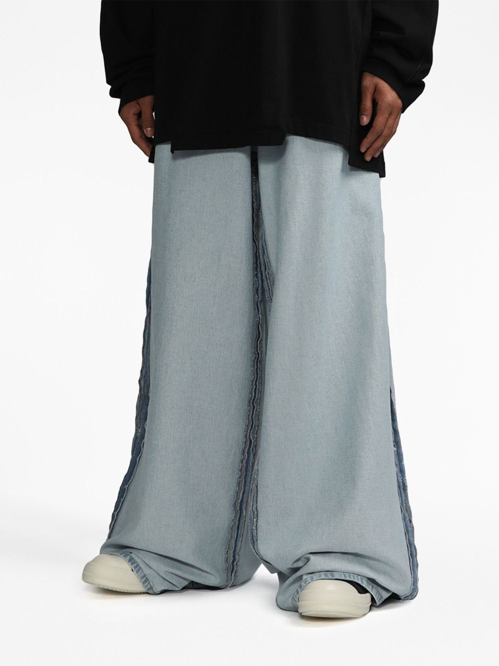 inside-out wide-leg jeans - 3
