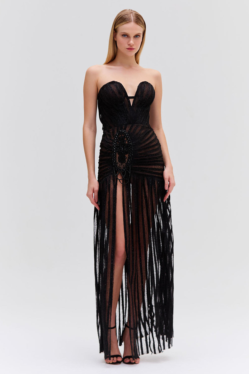Sparkle Tulle Strapless Maxi Dress (RUNWAY) 1