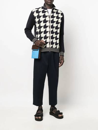 Marni chevron-jacquard cardigan outlook